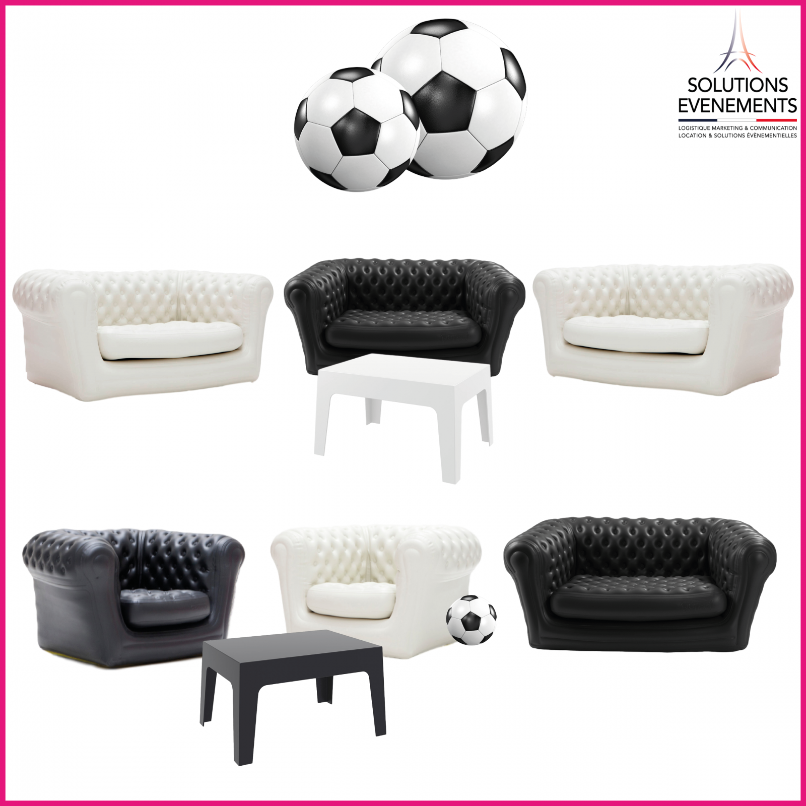 Rental of inflatable sofas for the football world cup