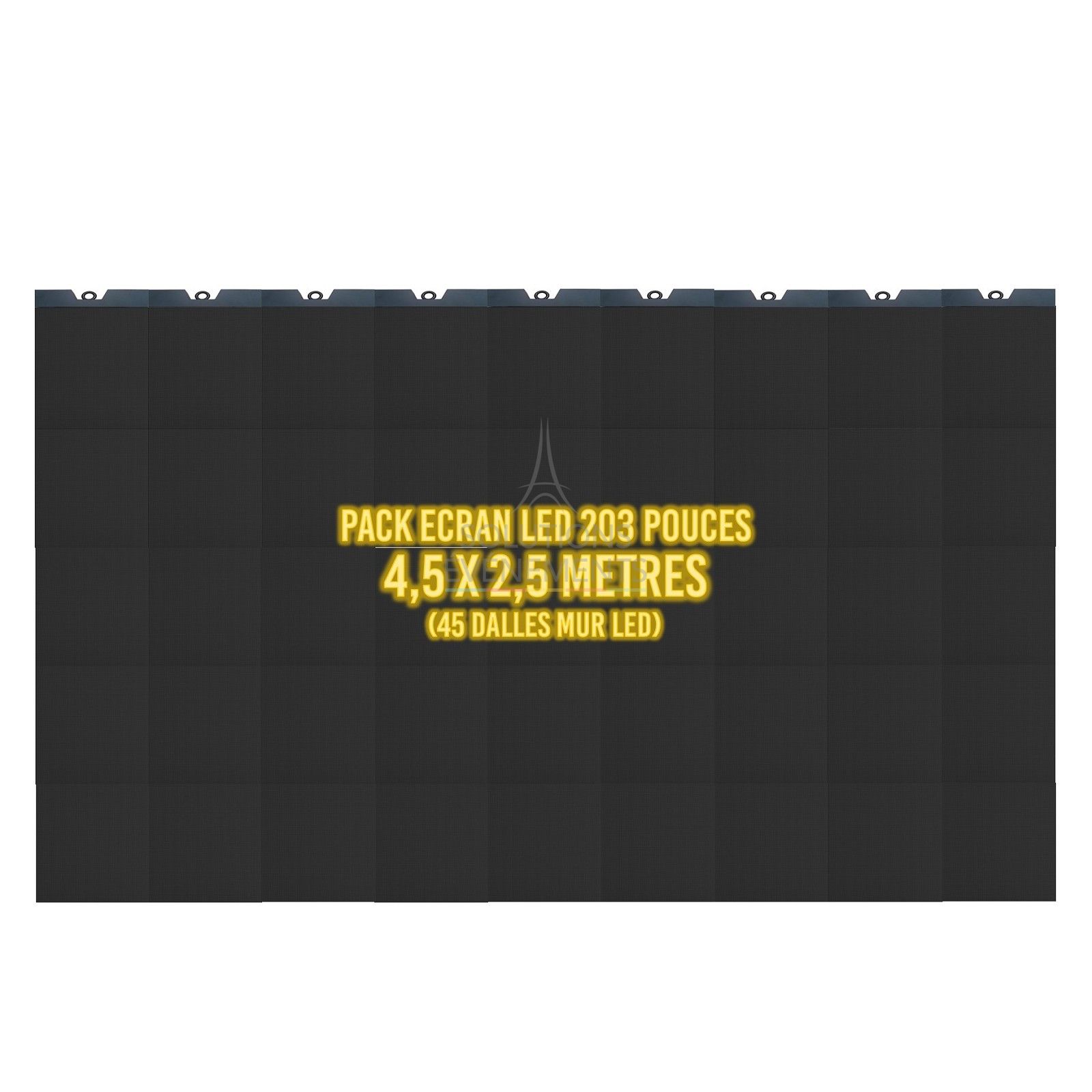 Rental 4.5x2.5 meter video screen with 45 pitch 3.9mm LED panels