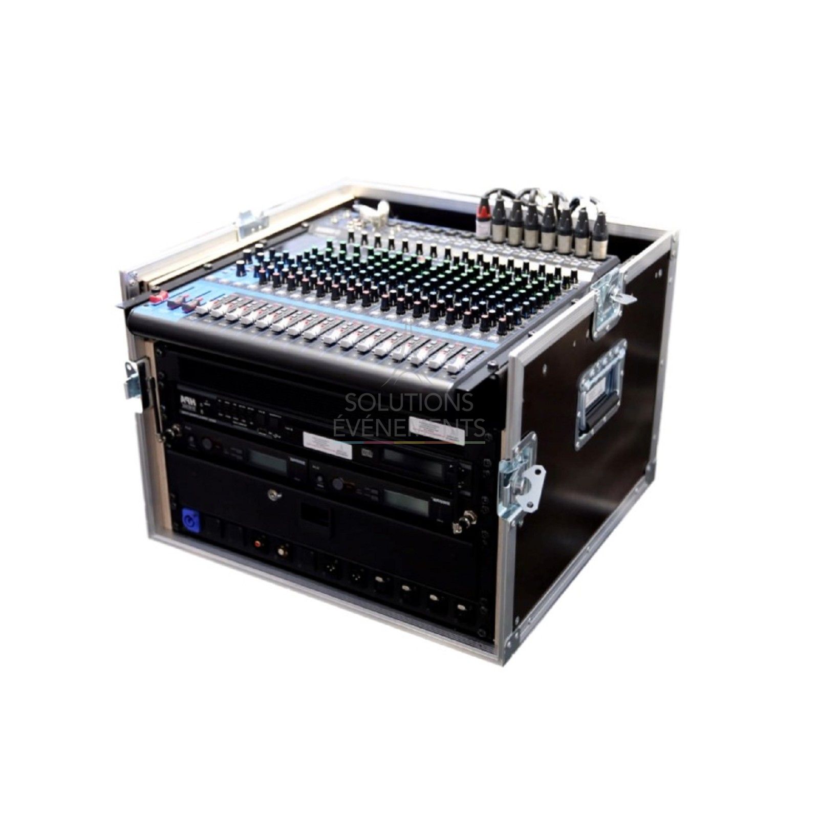 Rental of a complete sound control room, mixing console, microphones, CD player, media, USB...