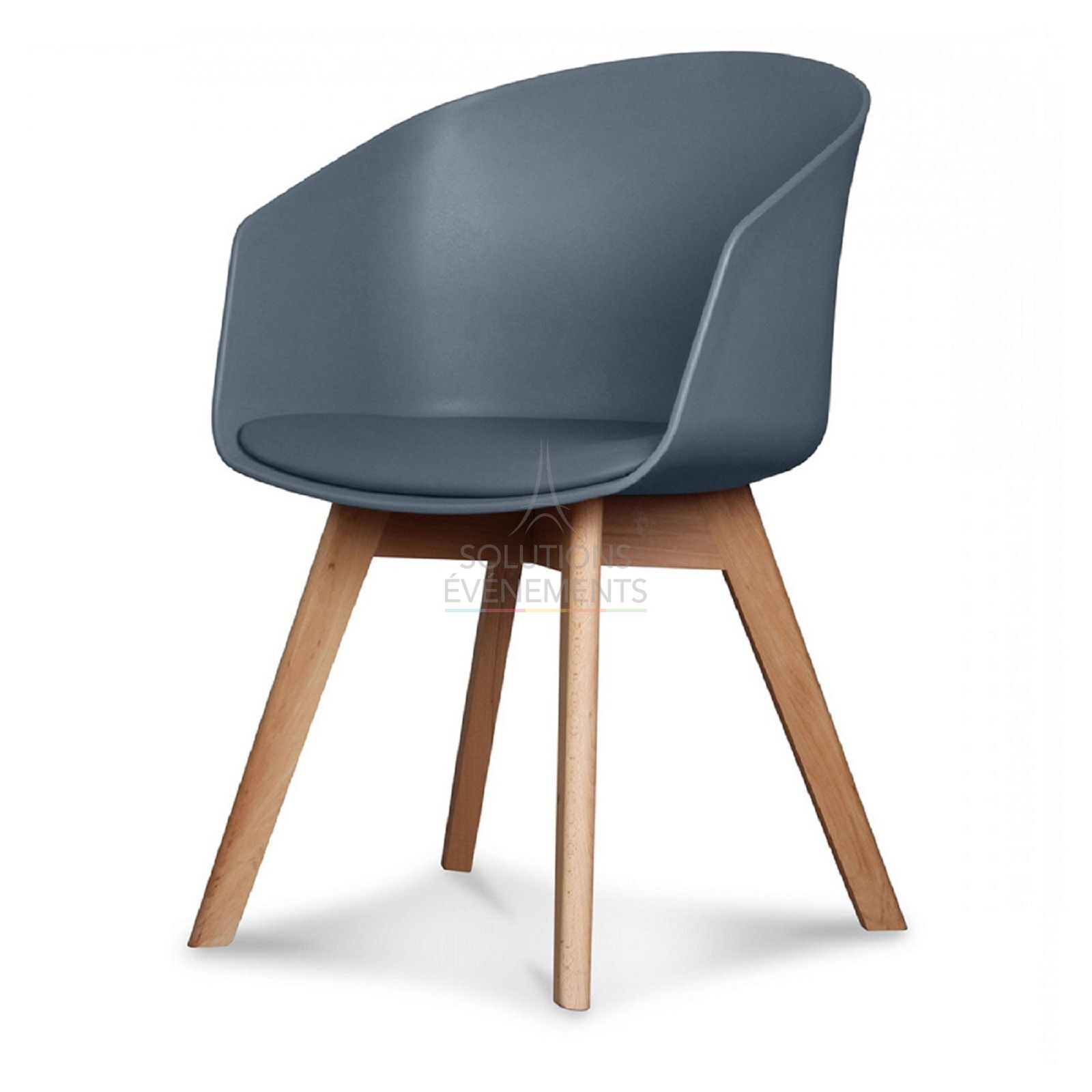 Location fauteuil Scandinave gris anthracite avec dossier enveloppant