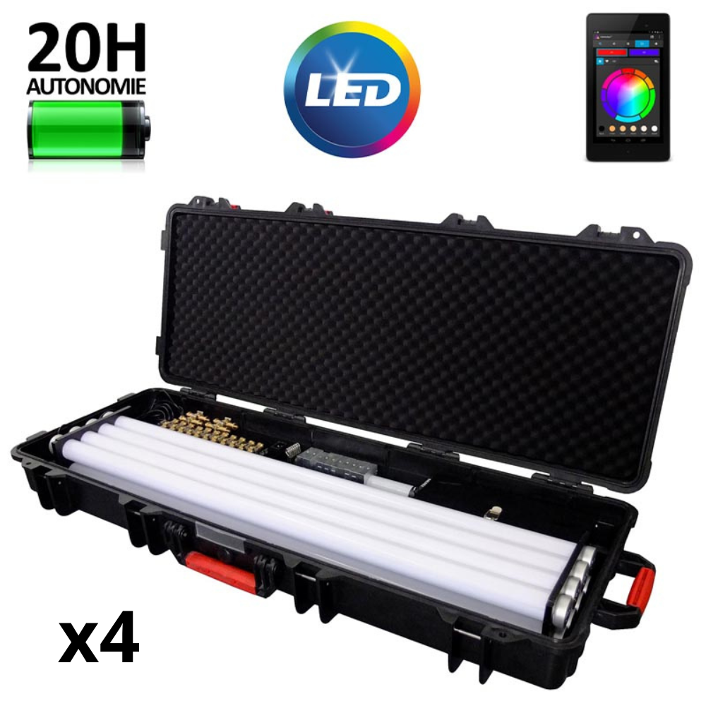 Rental of 4 RGBW LED tubes on battery