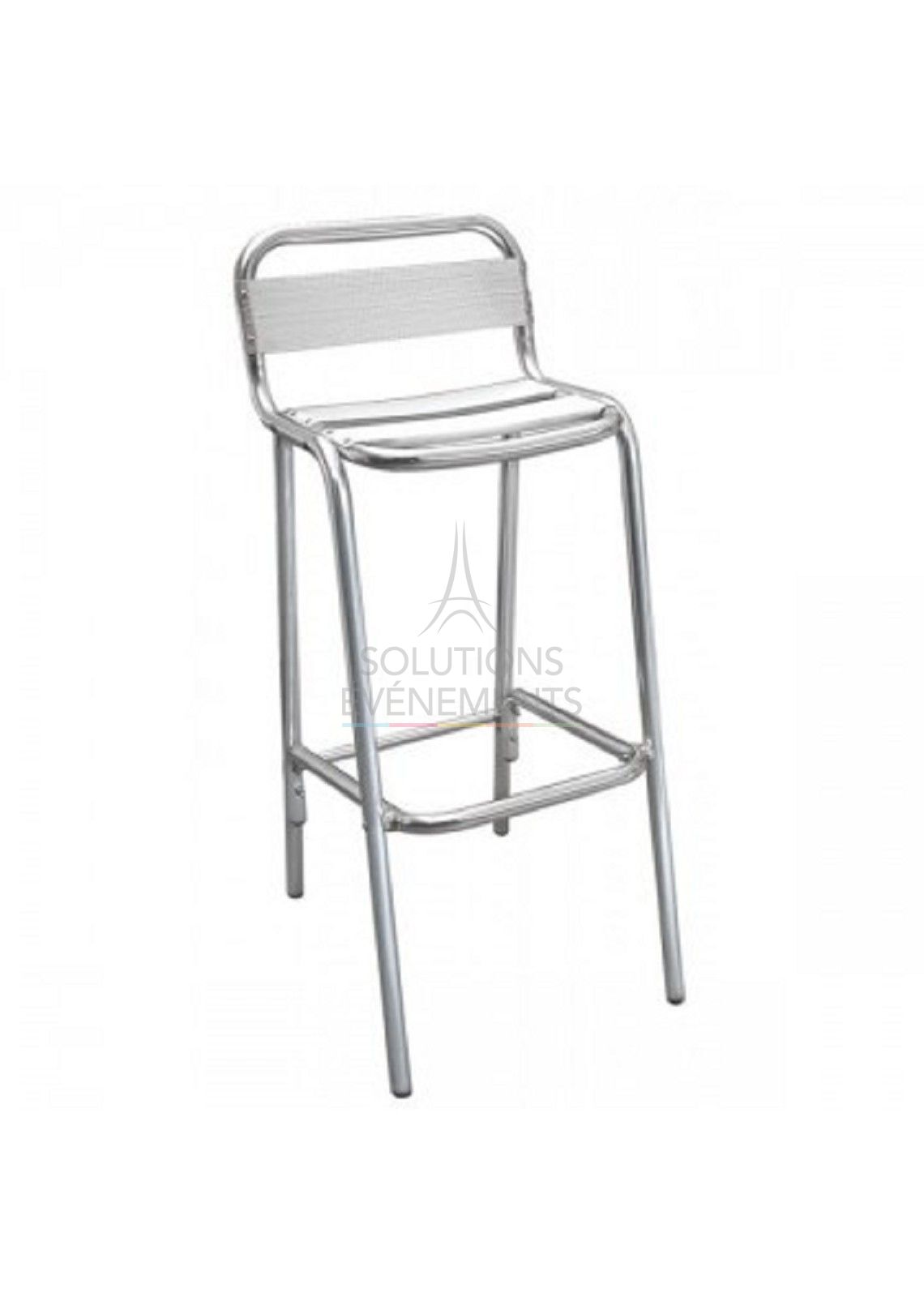 Rental of bistro bar stool in aluminum and stainless steel