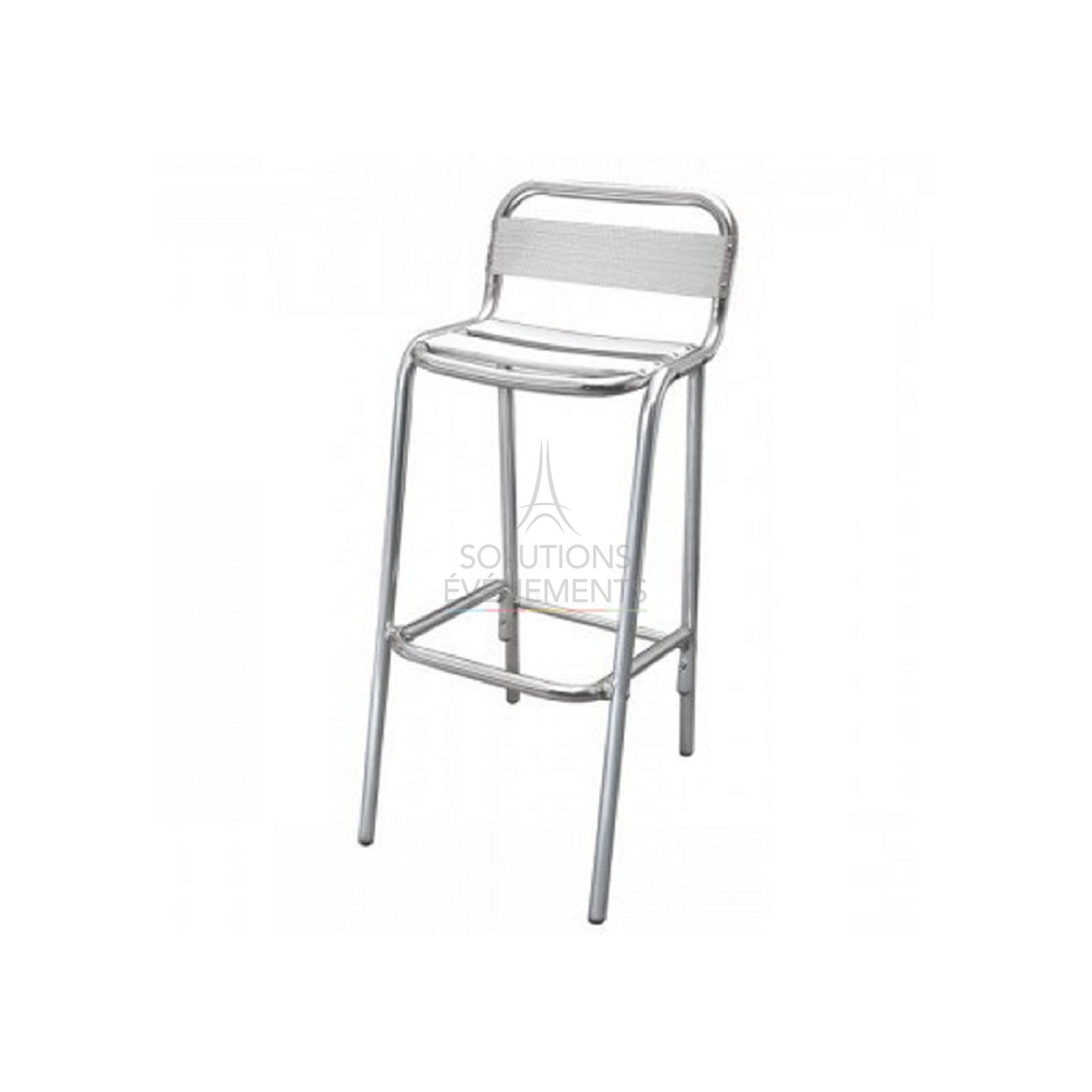 Rental of bistro bar stool in aluminum and stainless steel