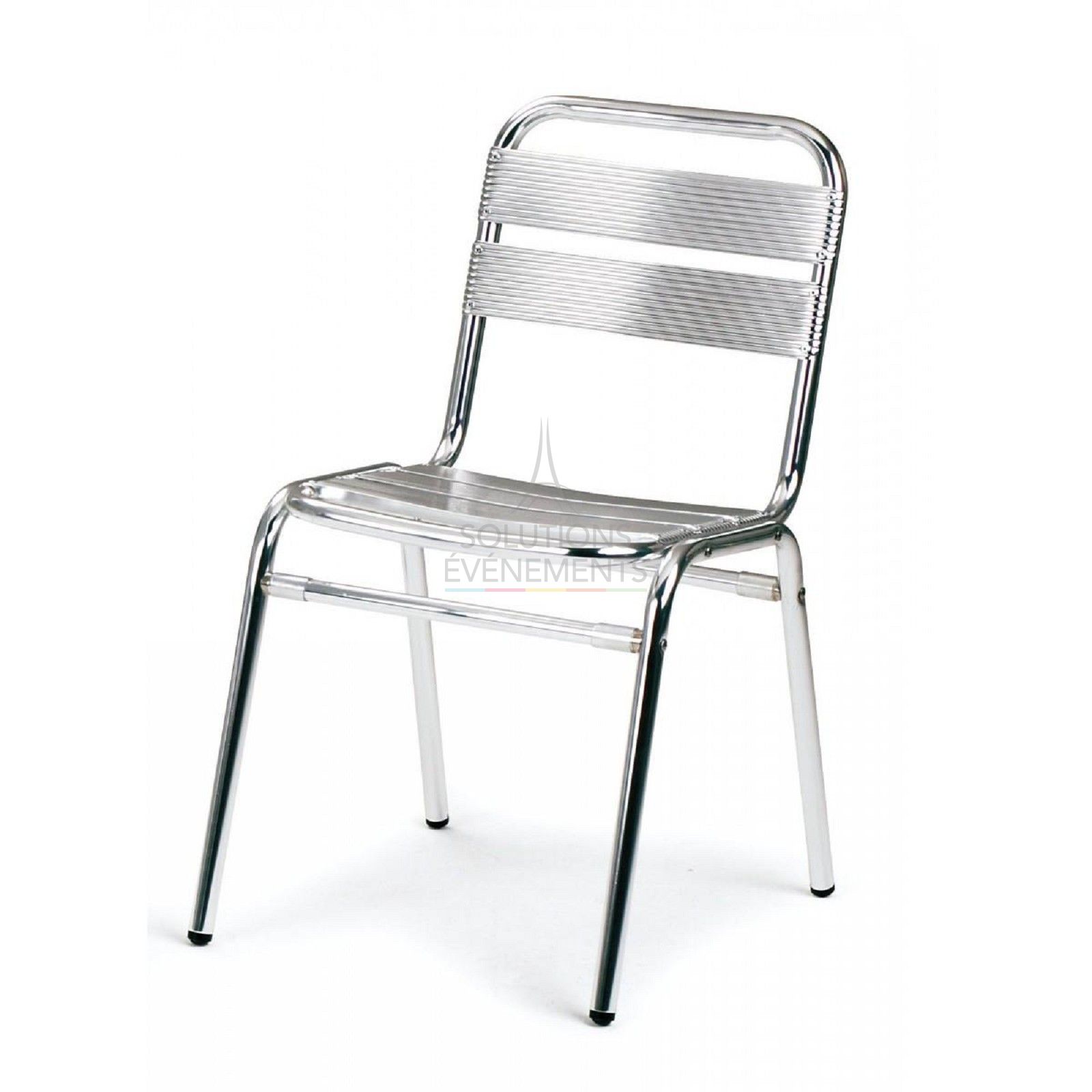 Aluminum and stainless steel bistro chair rental