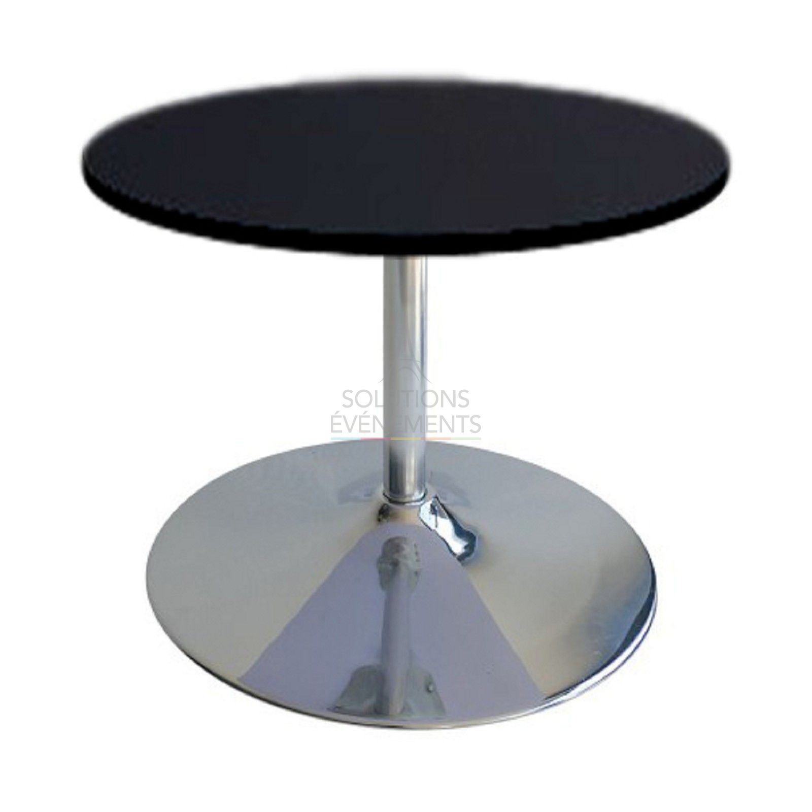 Rental of black coffee table diameter 60cm