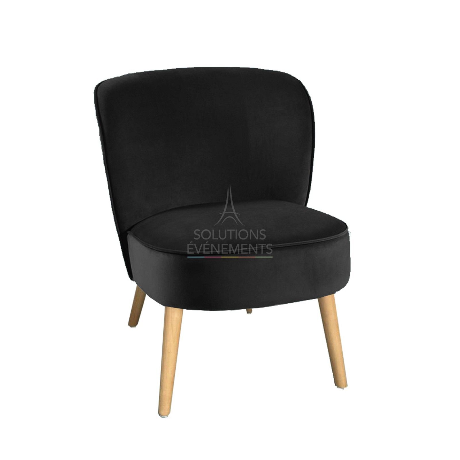 Rental black velvet toad armchair