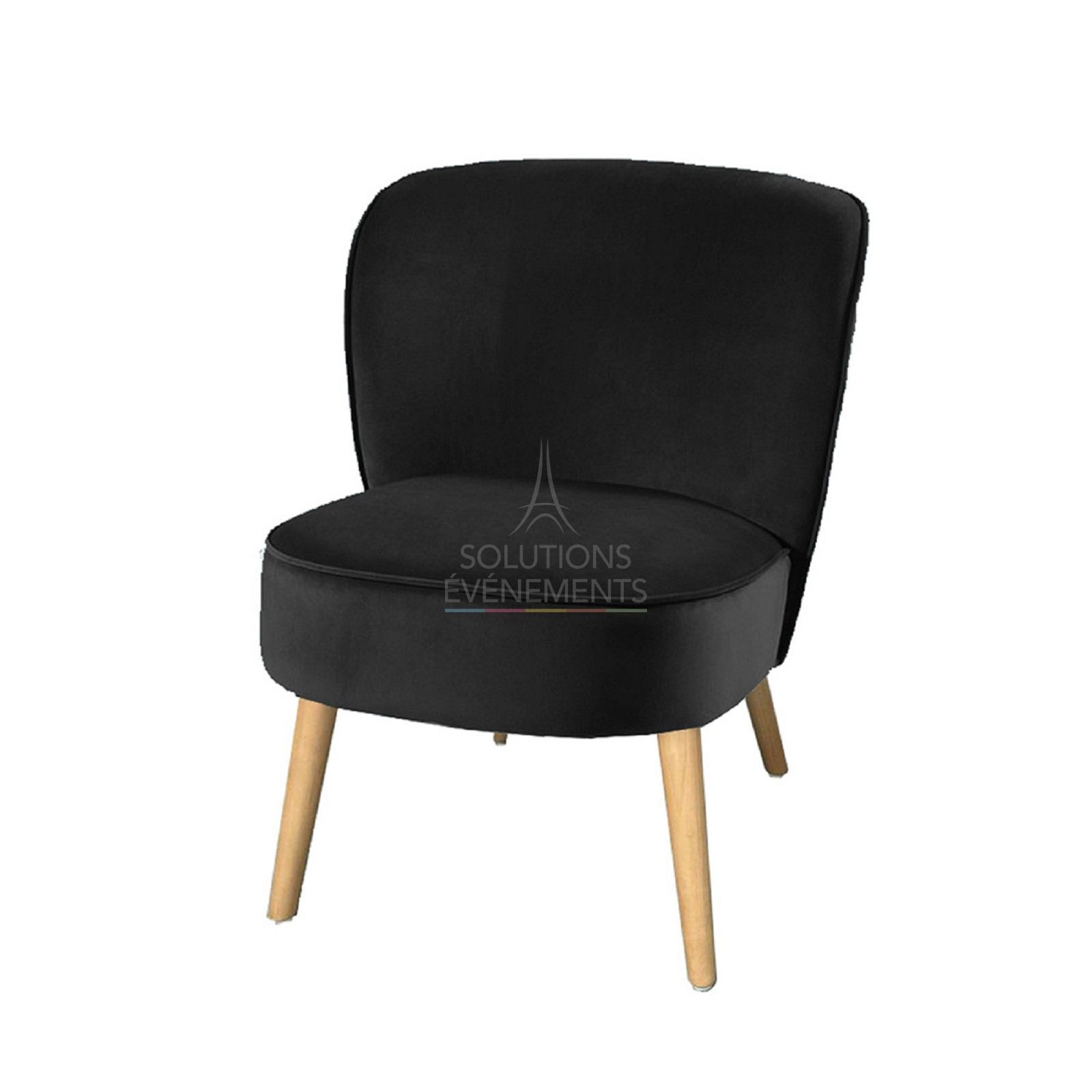 Rental black velvet toad armchair