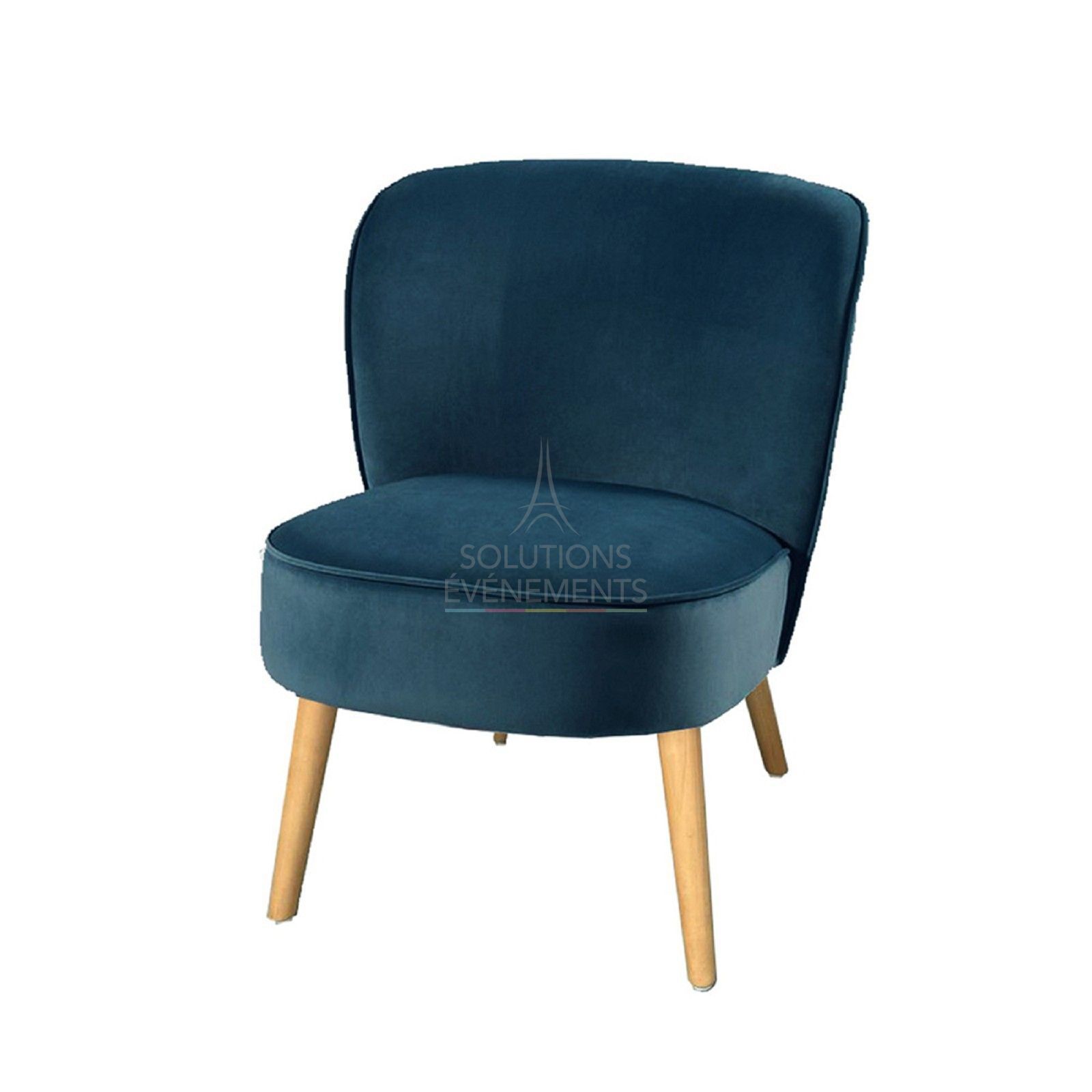 Blue velvet toad armchair rental