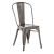 Rental of industrial metal chair in brushed steel color