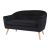 Malmo black velvet sofa