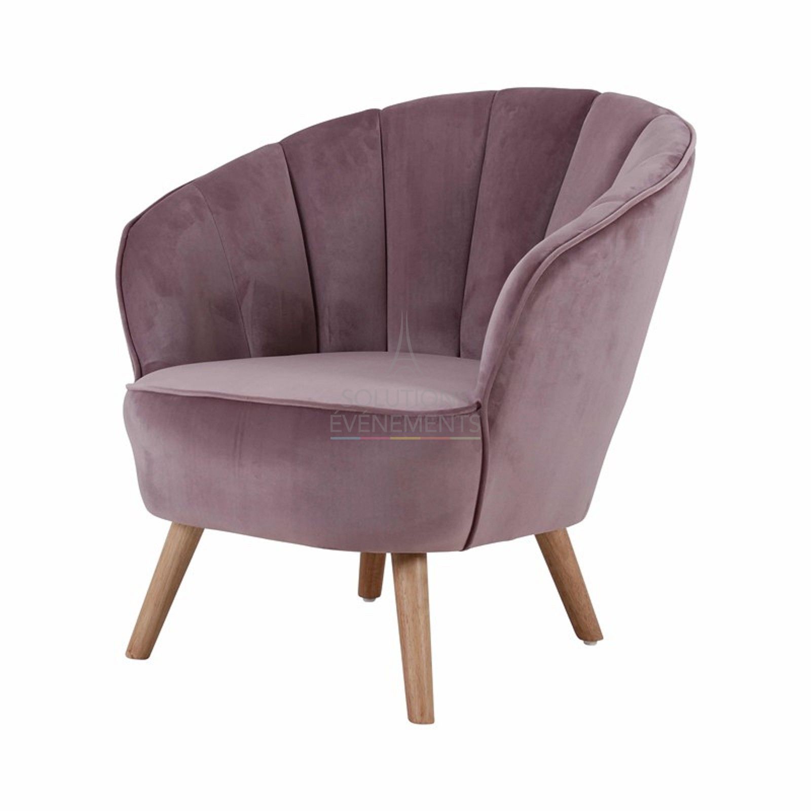 Rental of retro style designer velvet armchair