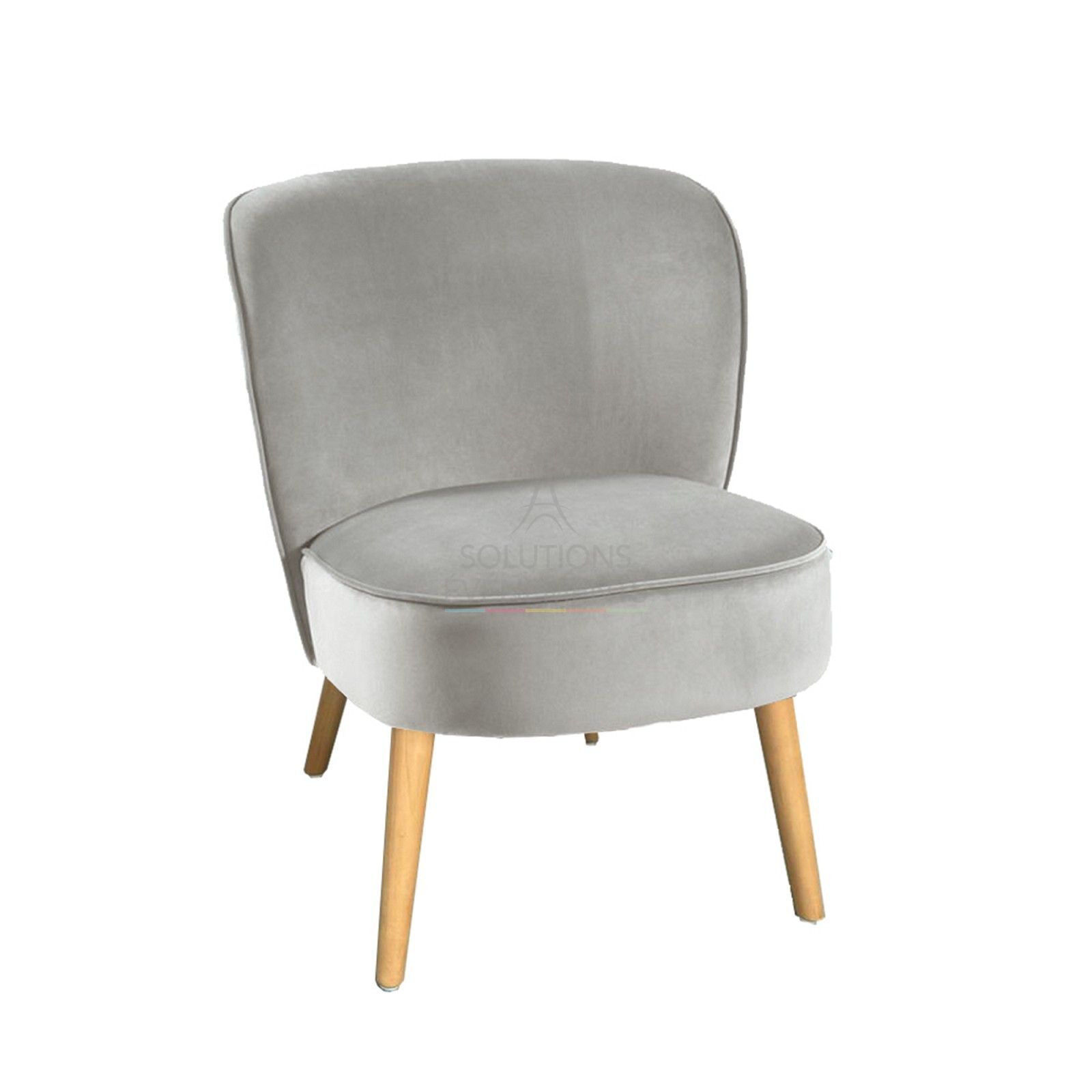 Rental toad armchair in light gray velvet