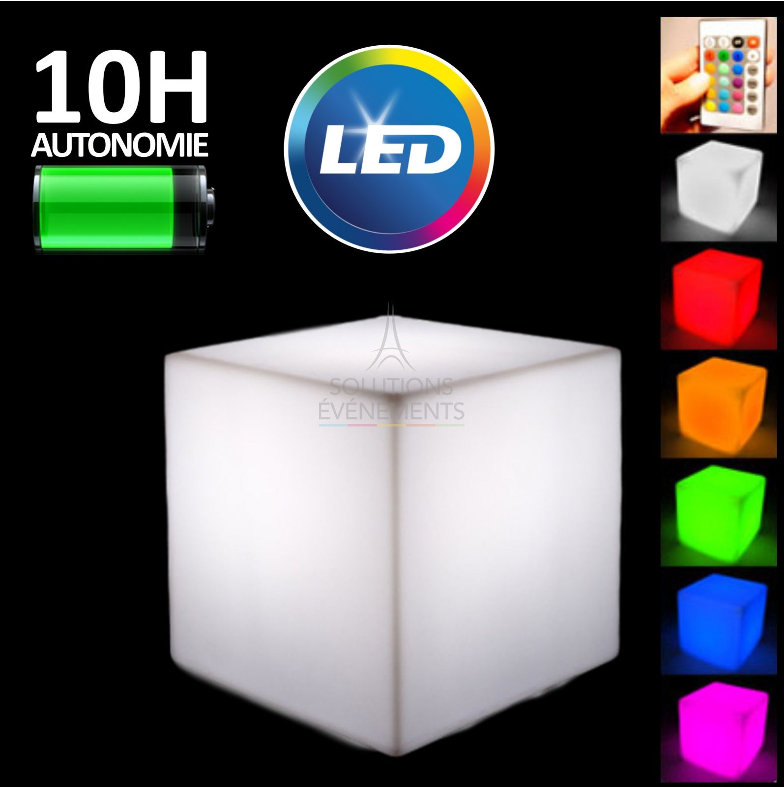 Location de cubes lumineux LED sans fil