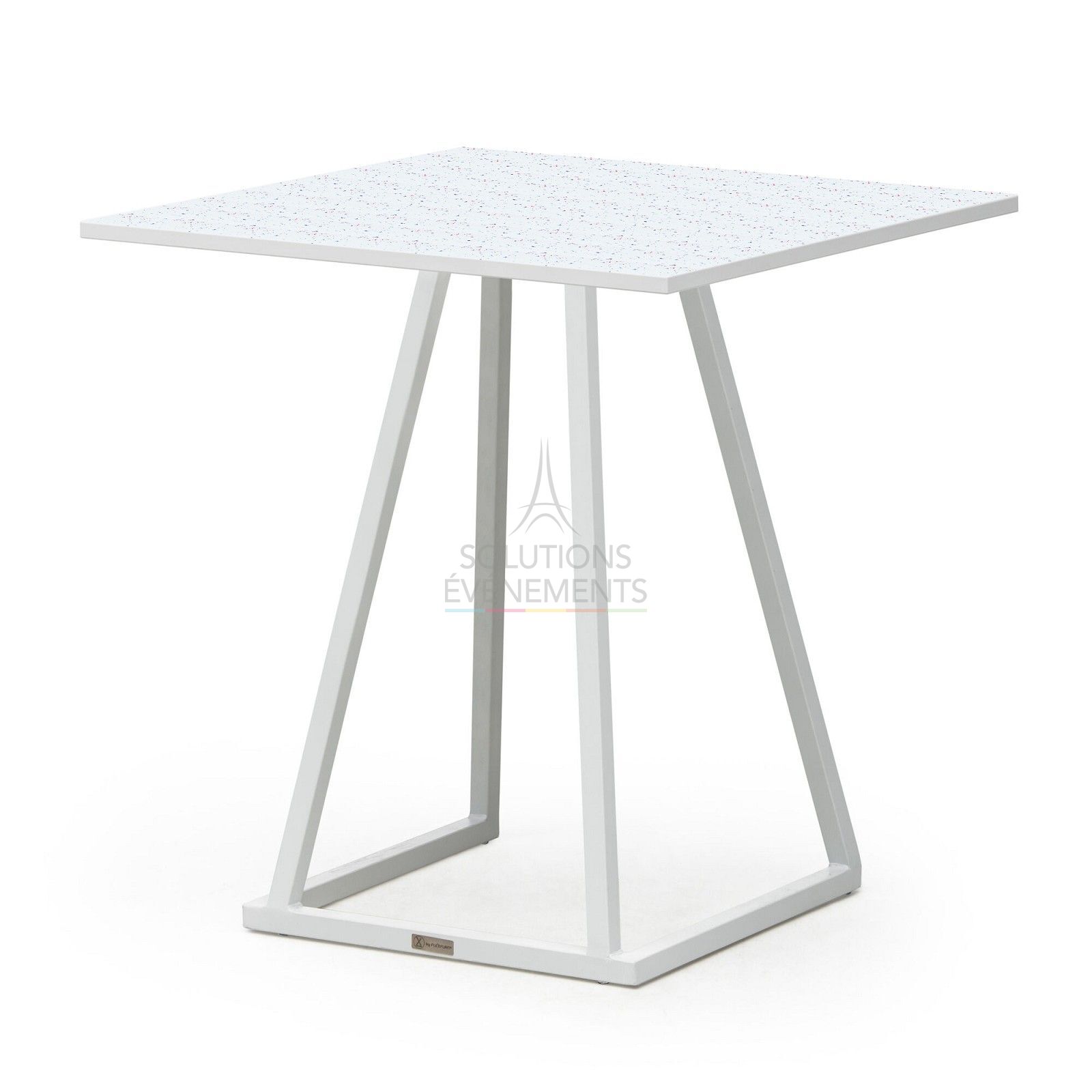 Rental of small eco-responsible pedestal table with square top