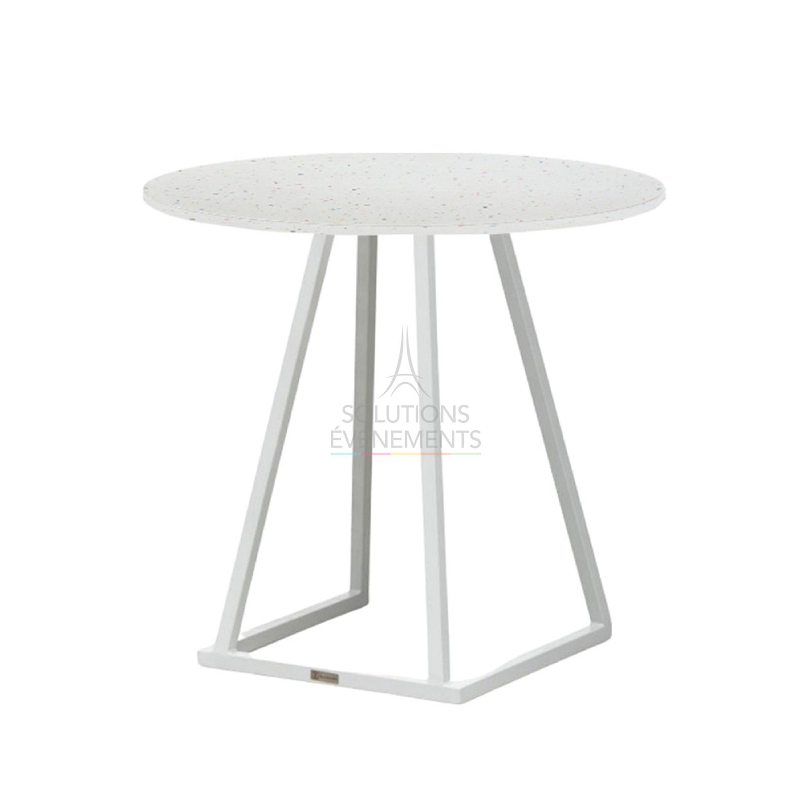 Rental of small eco-responsible pedestal table with round top