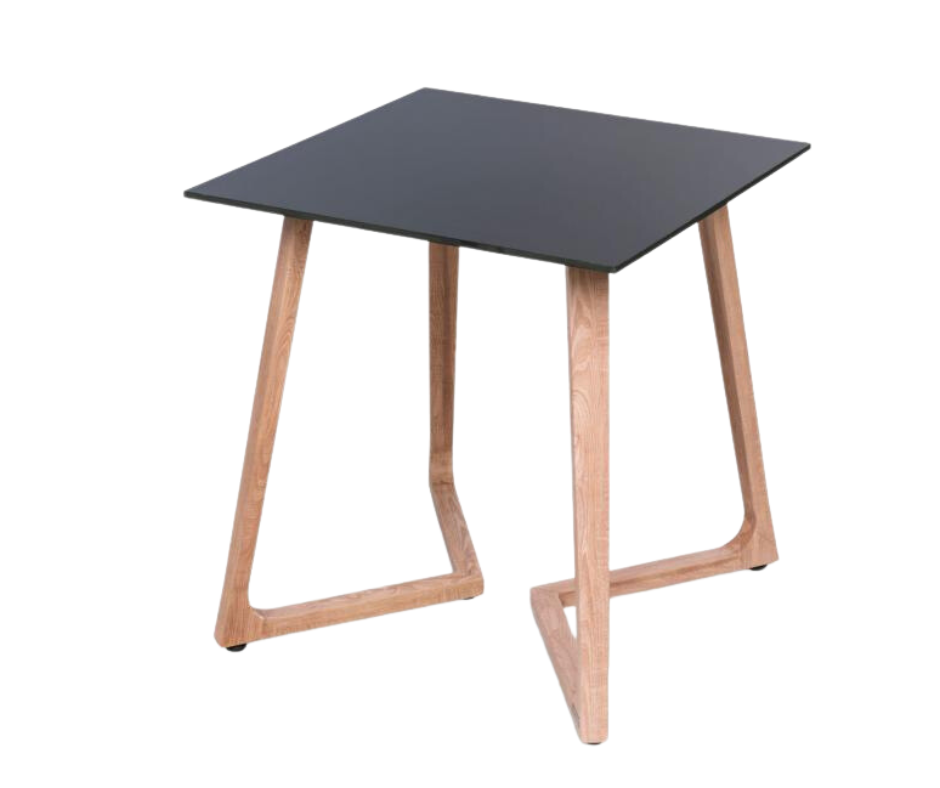 Rental of small designer table with black top