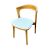 Rental of natural oak wood chair with Chantilly style terry cushion