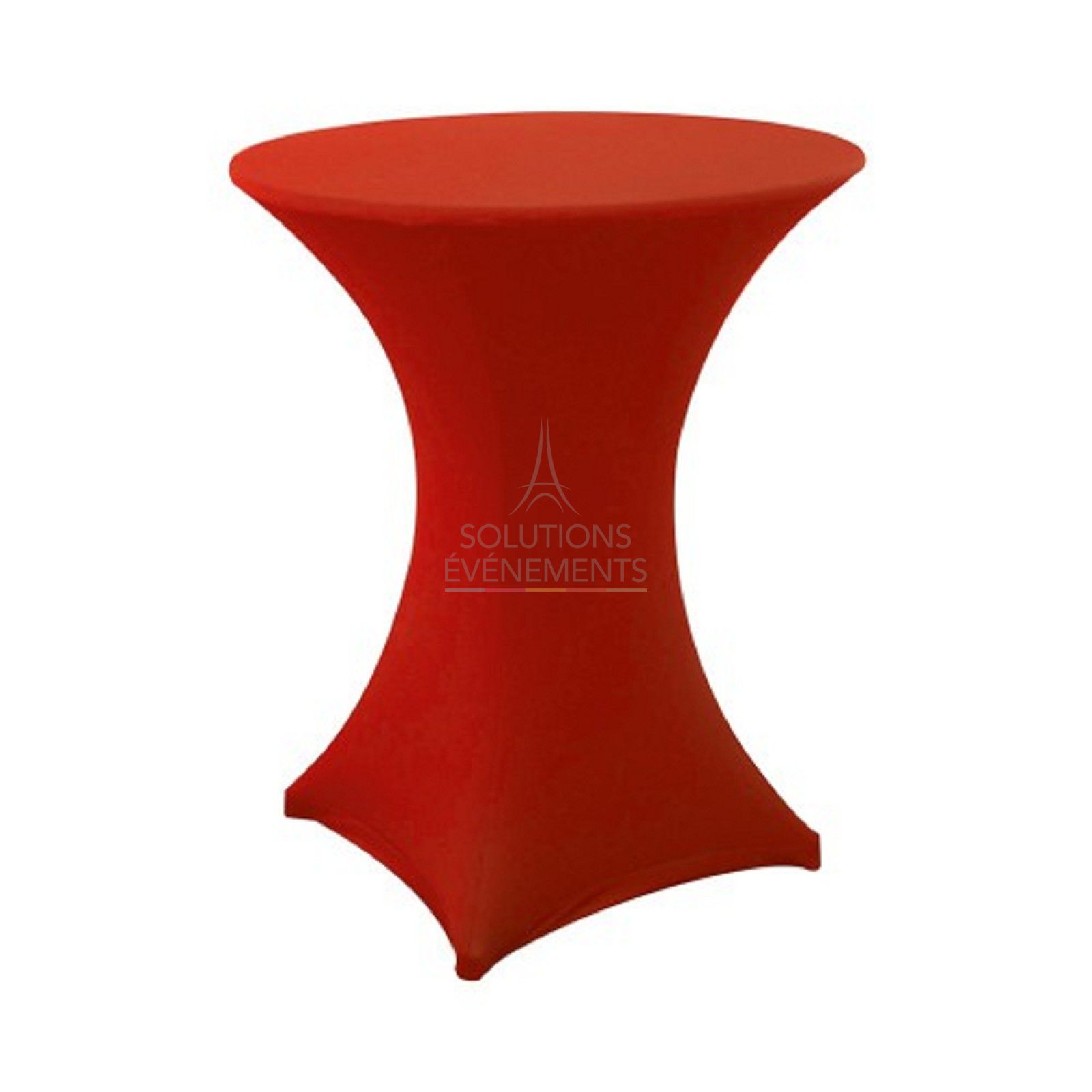 Rental of high standing dining table. Red