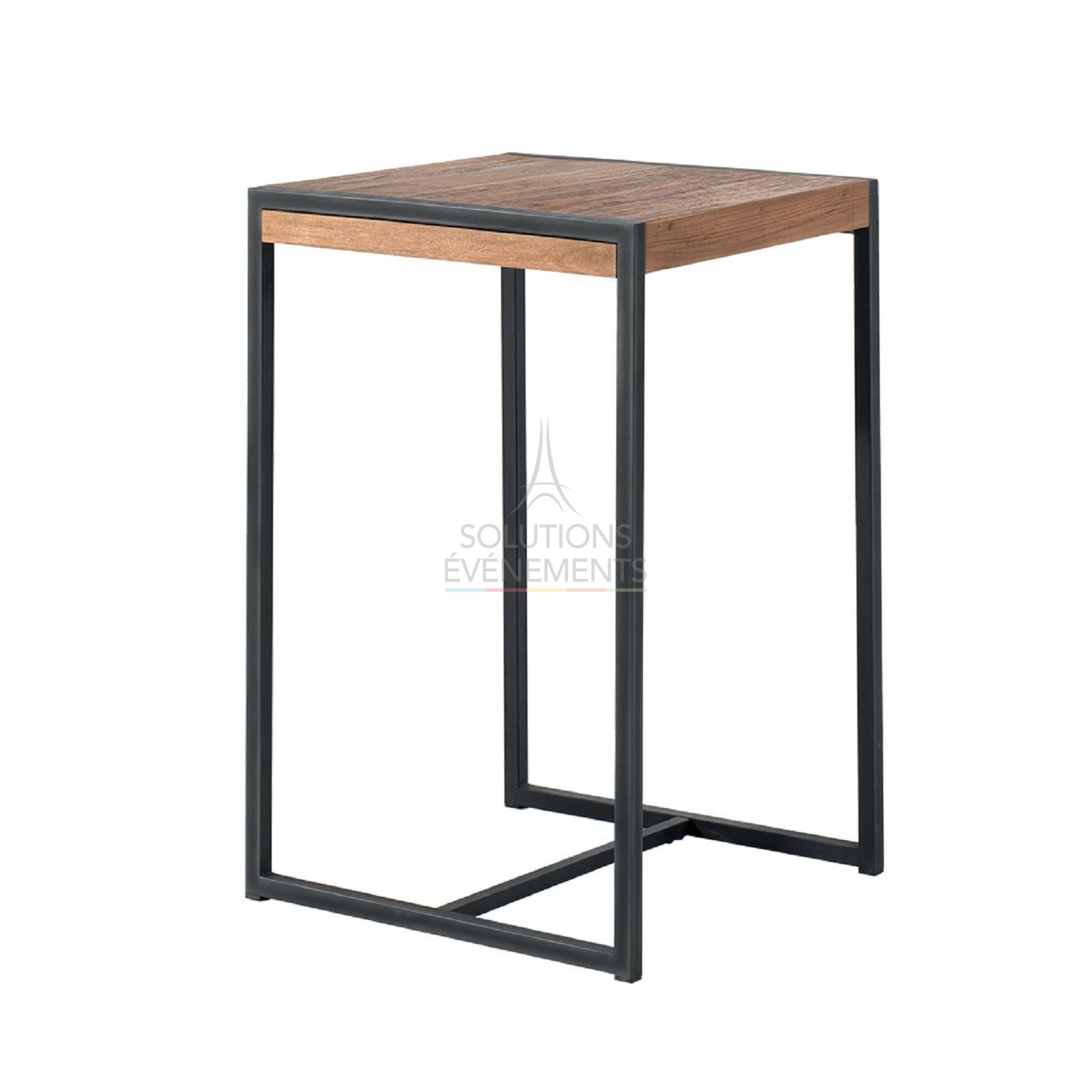 Rental of vintage industrial standing table.