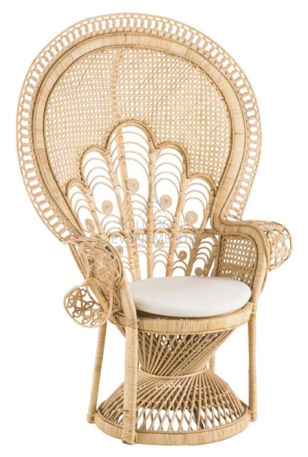 Emmanuelle rattan throne chair rental