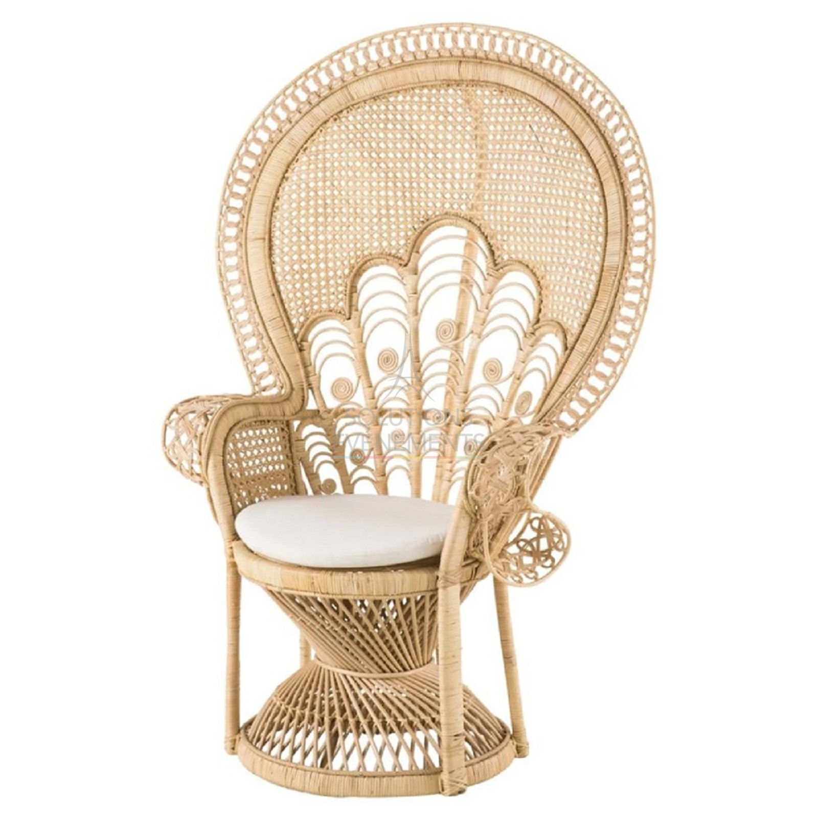 Emmanuelle rattan throne chair rental