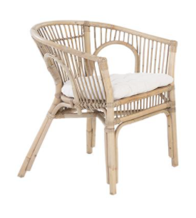 Rattan and bamboo style armchair rental