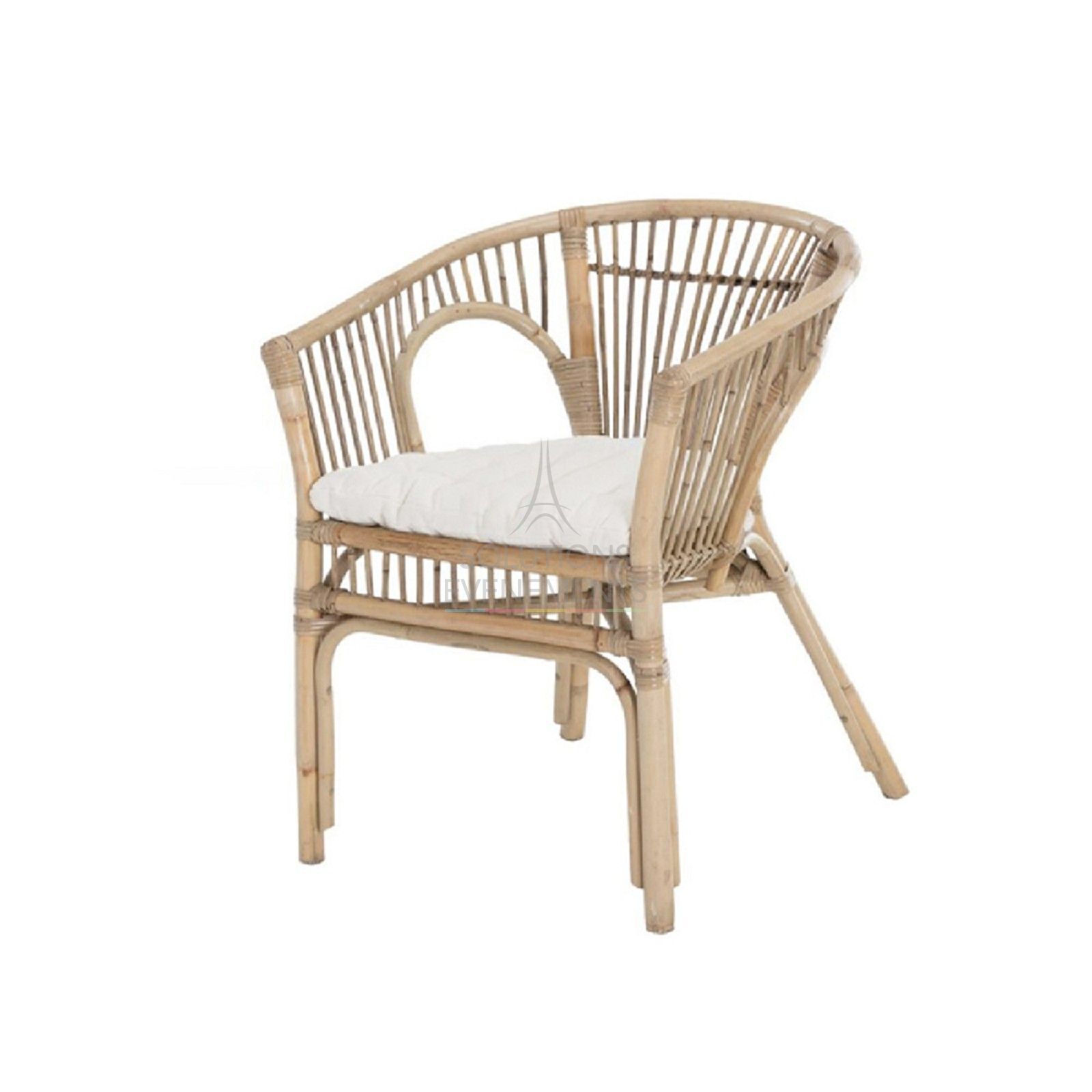 Rattan and bamboo style armchair rental