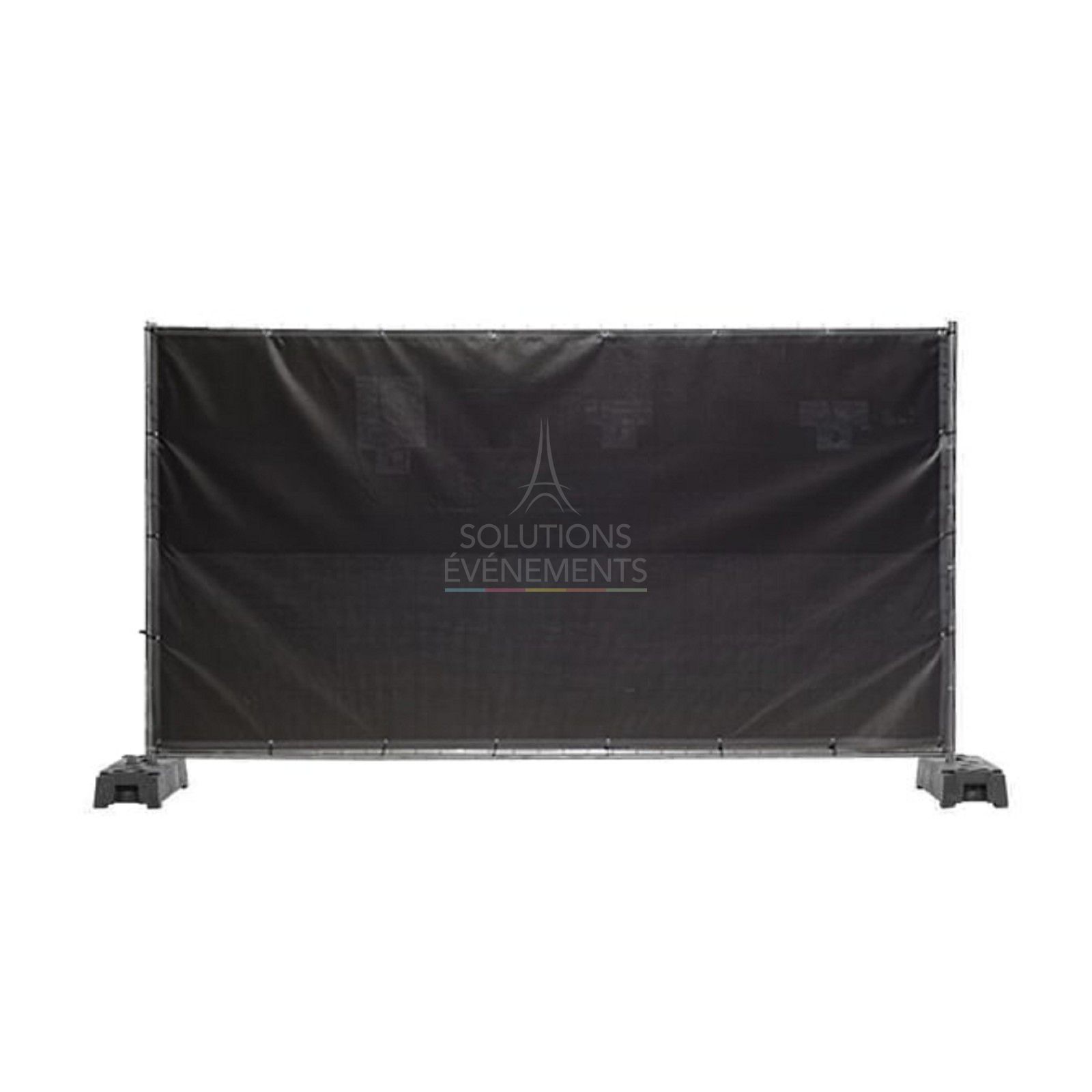 Rental of construction site barrier with micro-perforated tarpaulin