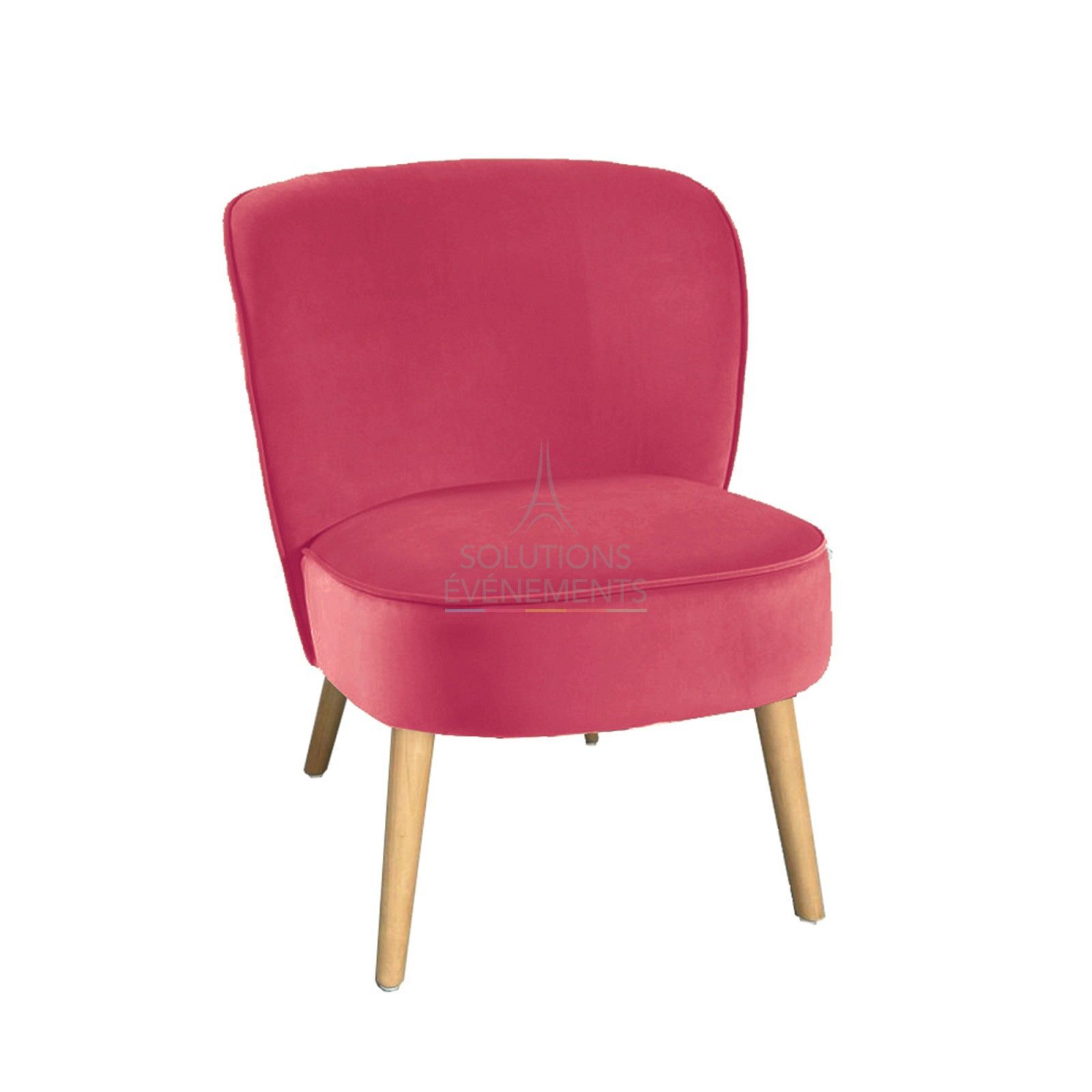 Location fauteuil crapaud en velours rose fuchsia