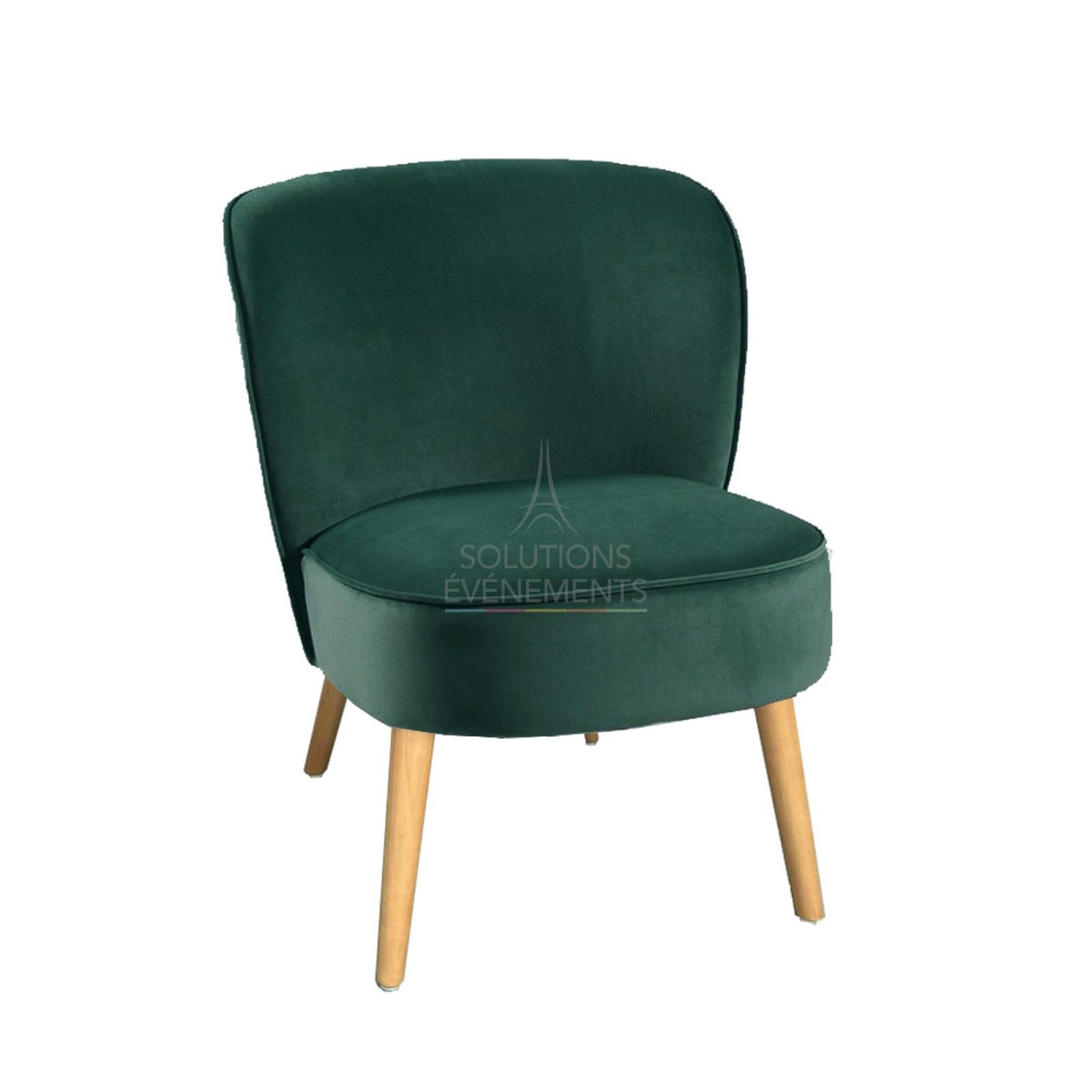 Location fauteuil crapaud en velours vert foncé