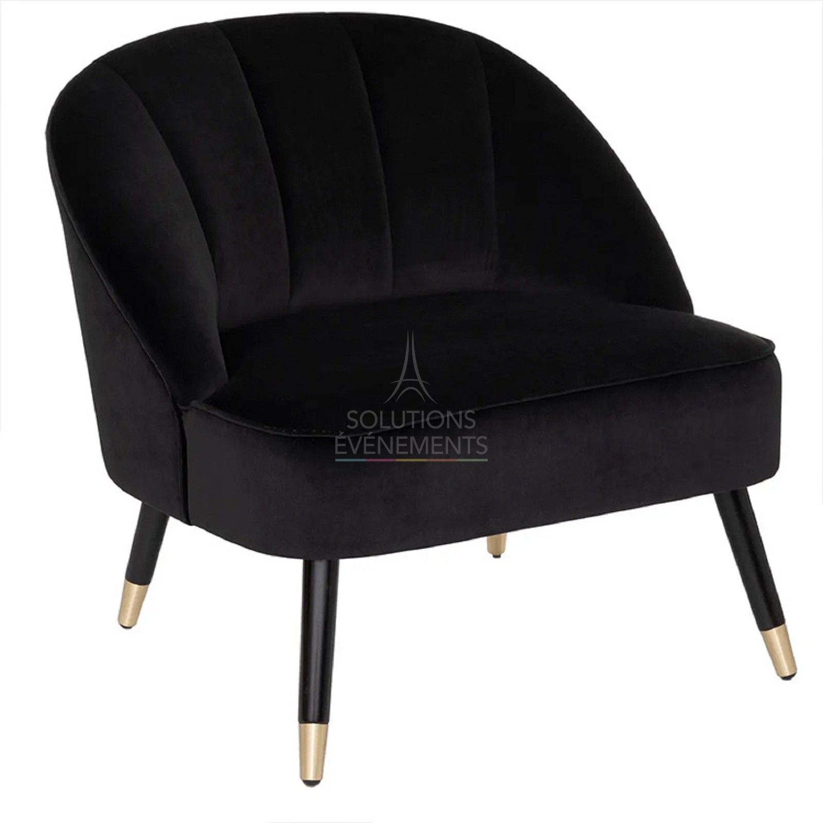 Location fauteuil en velours noir