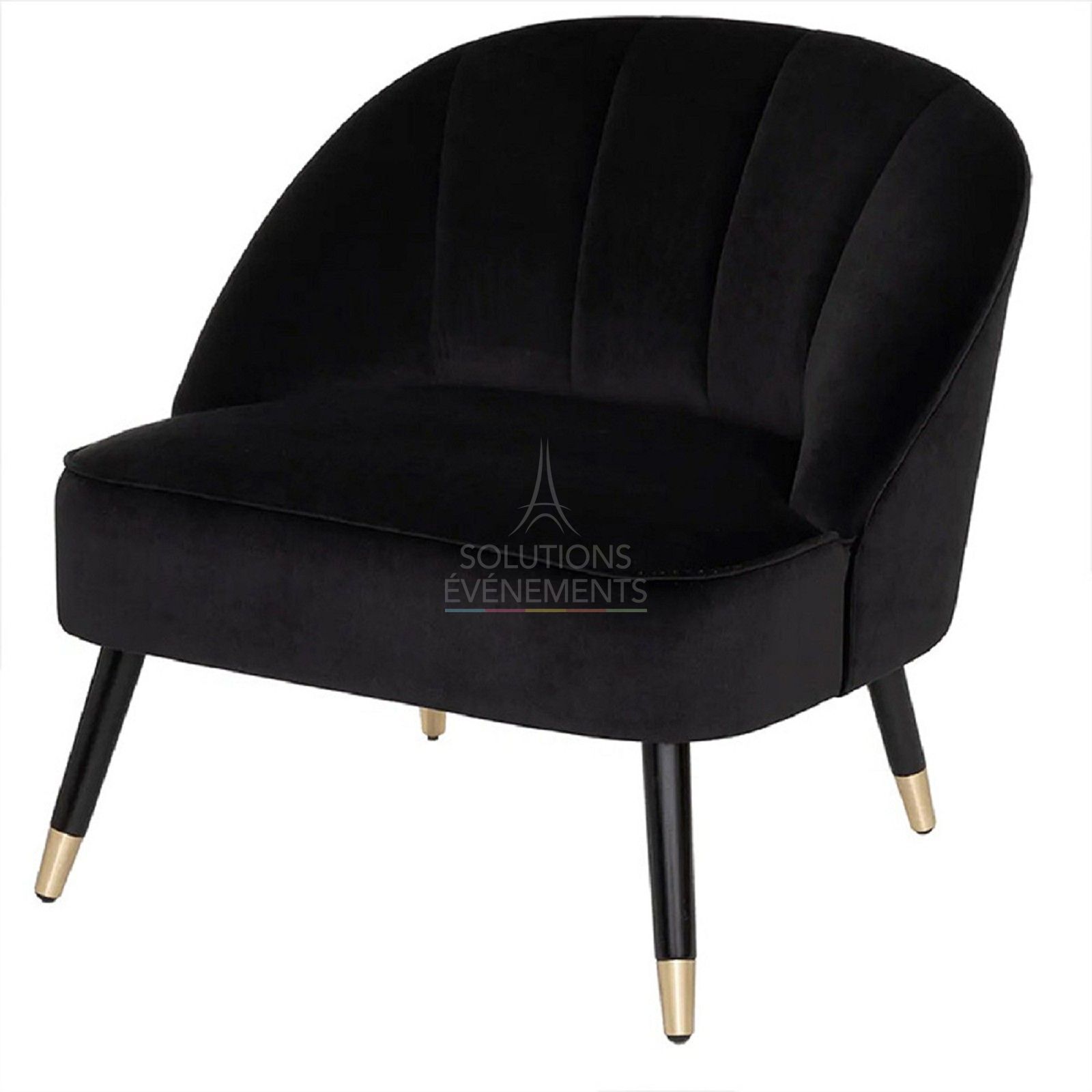 Location fauteuil en velours noir