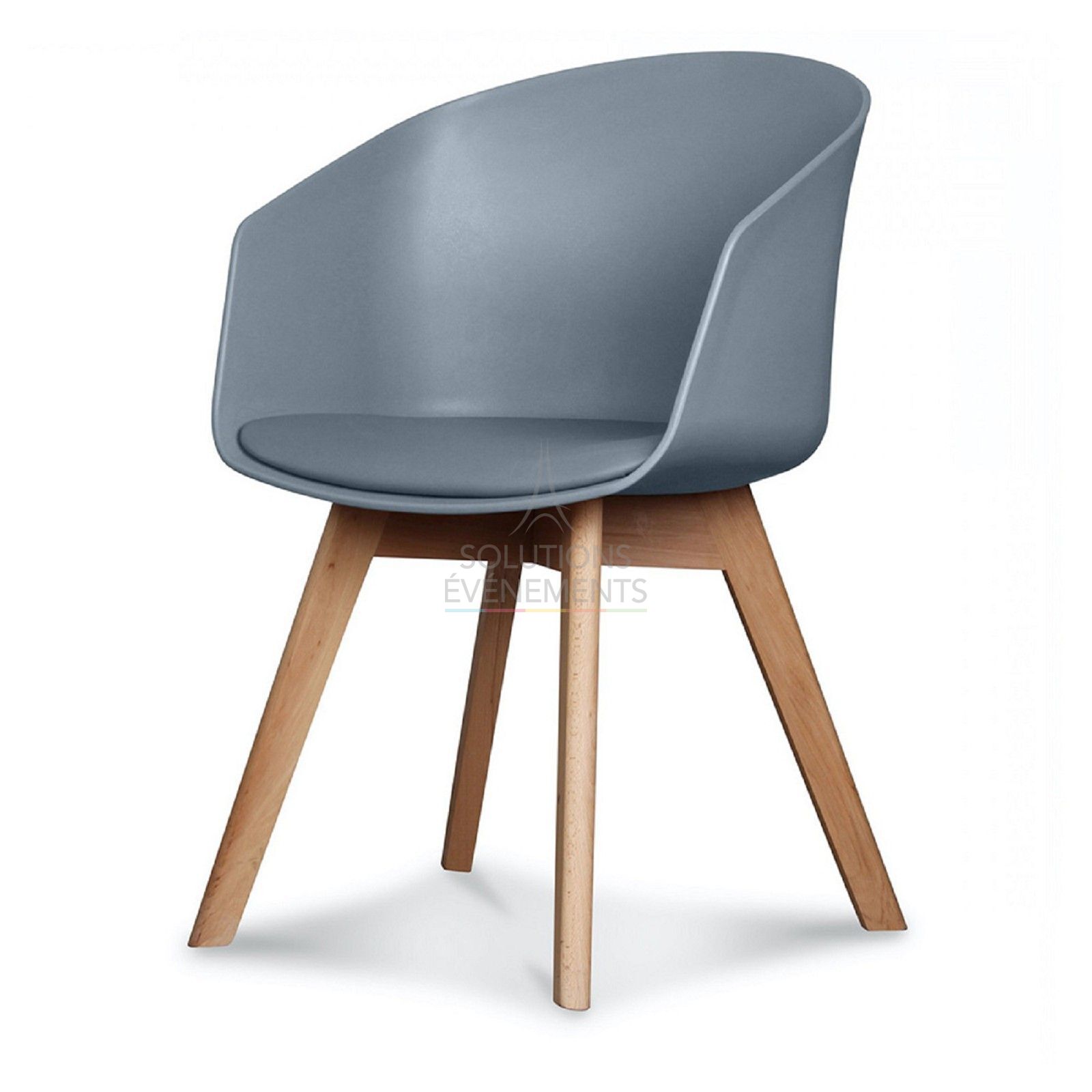 Location fauteuil Scandinave gris avec dossier enveloppant