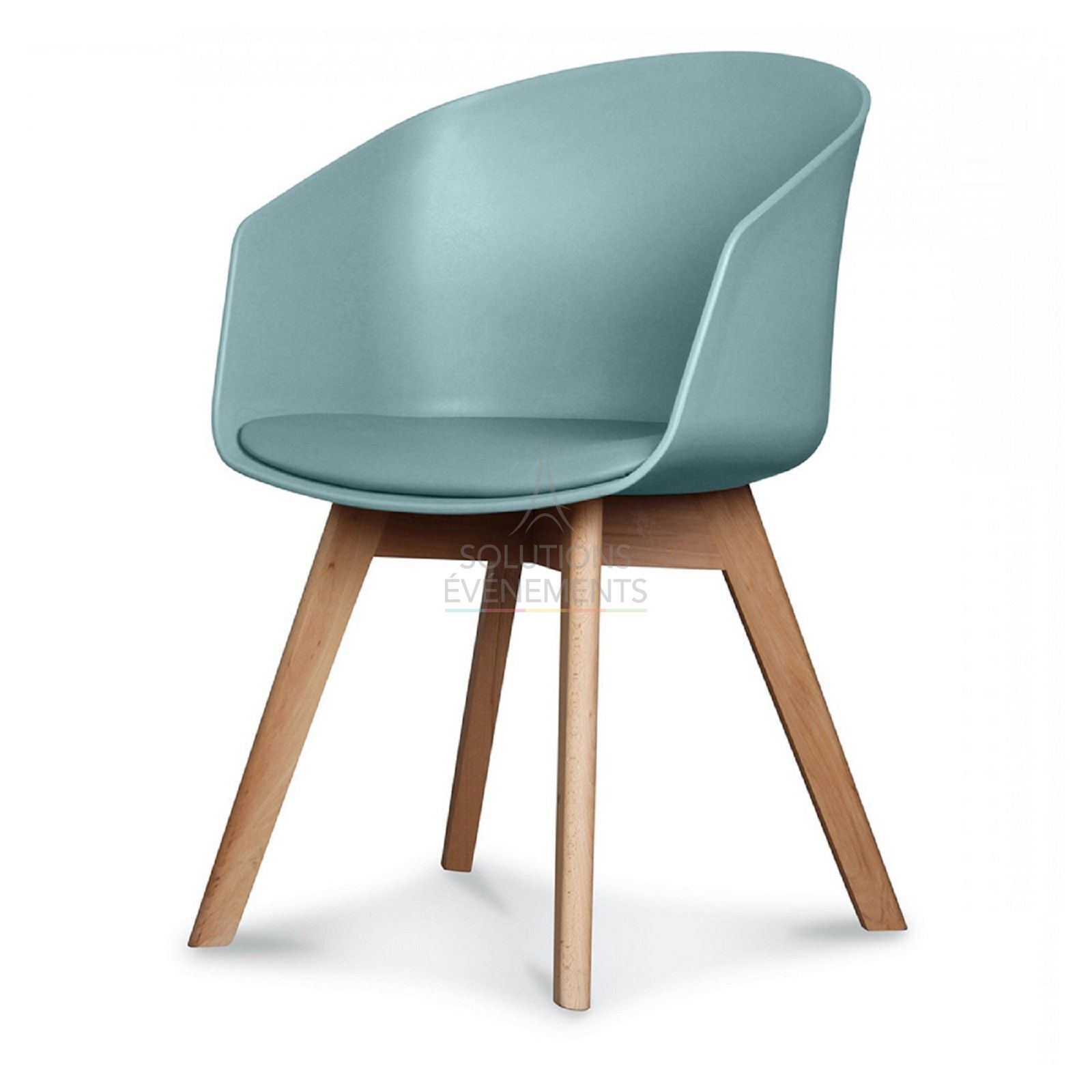 Location fauteuil scandinave vert avec dossier enveloppant