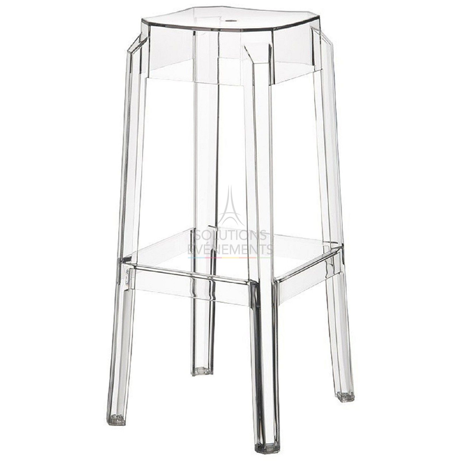 Location de tabouret transparent.