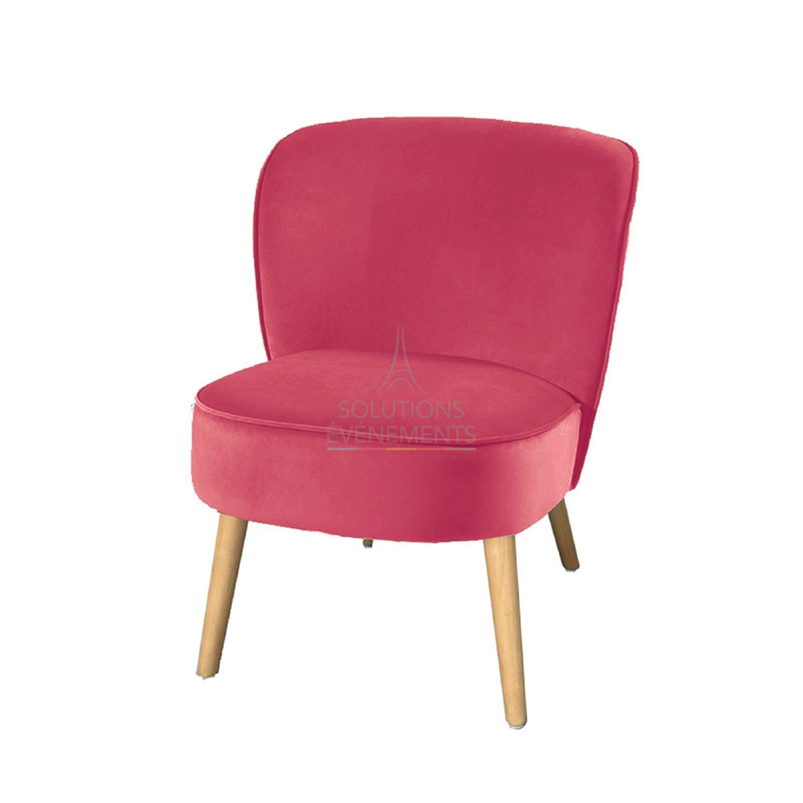 Location fauteuil crapaud en velours rose fuchsia