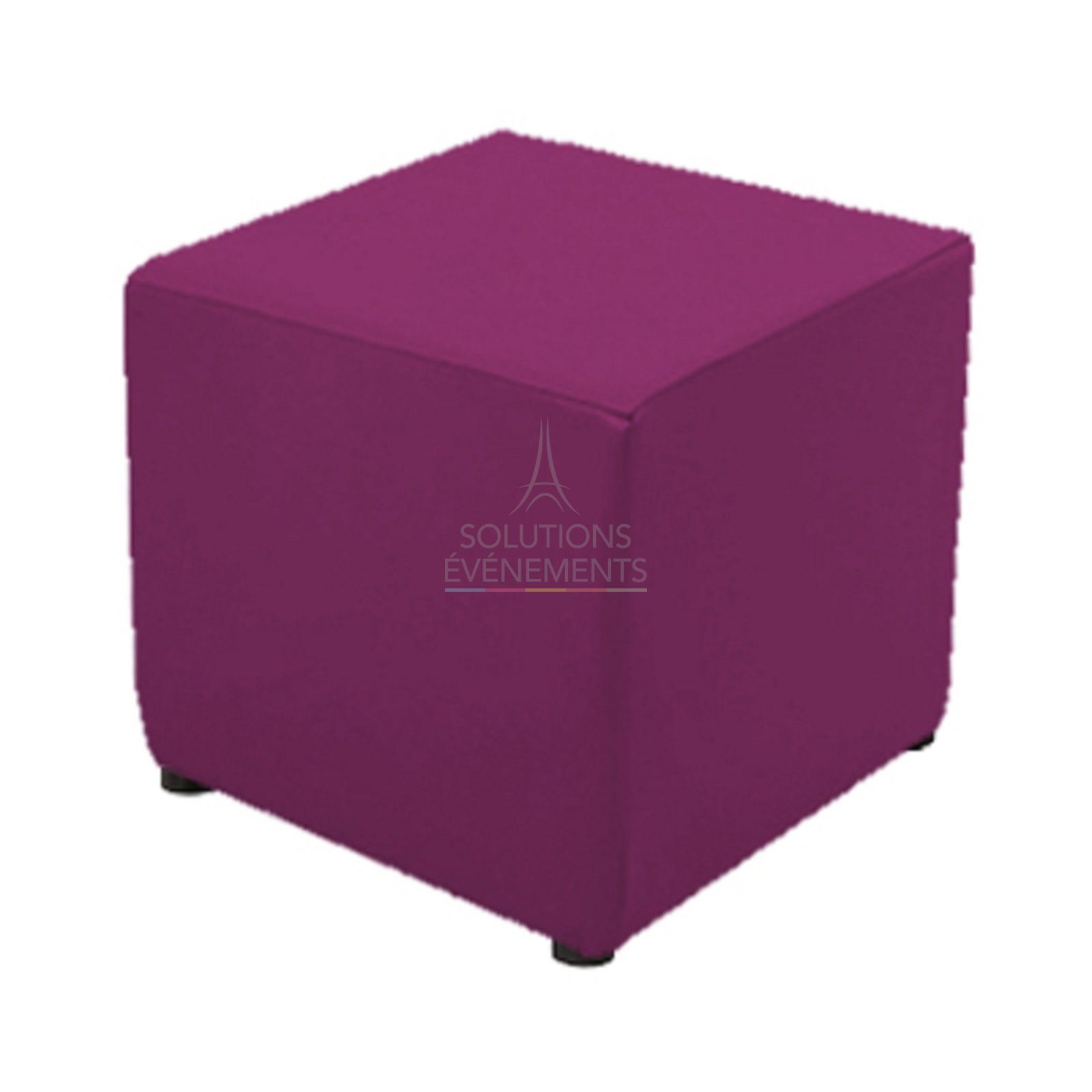 Location de pouf fuchsia en simili cuir pour événement