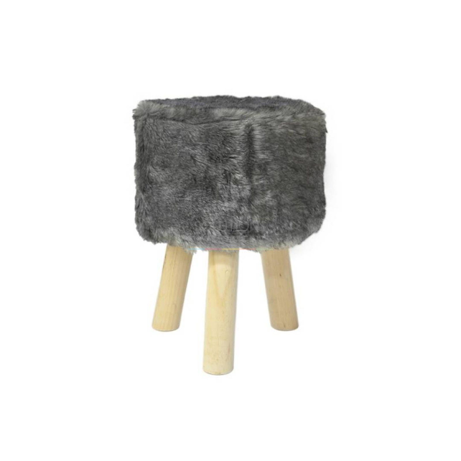 Rental of fur stool with wooden leg