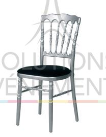 Rental of gray napoleon chair with black seat