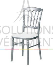 Rental of gray napoleon chair with white seat