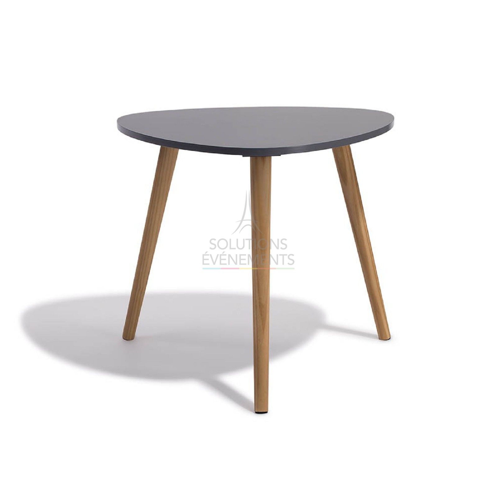 Scandinavian style 3-legged coffee table rental