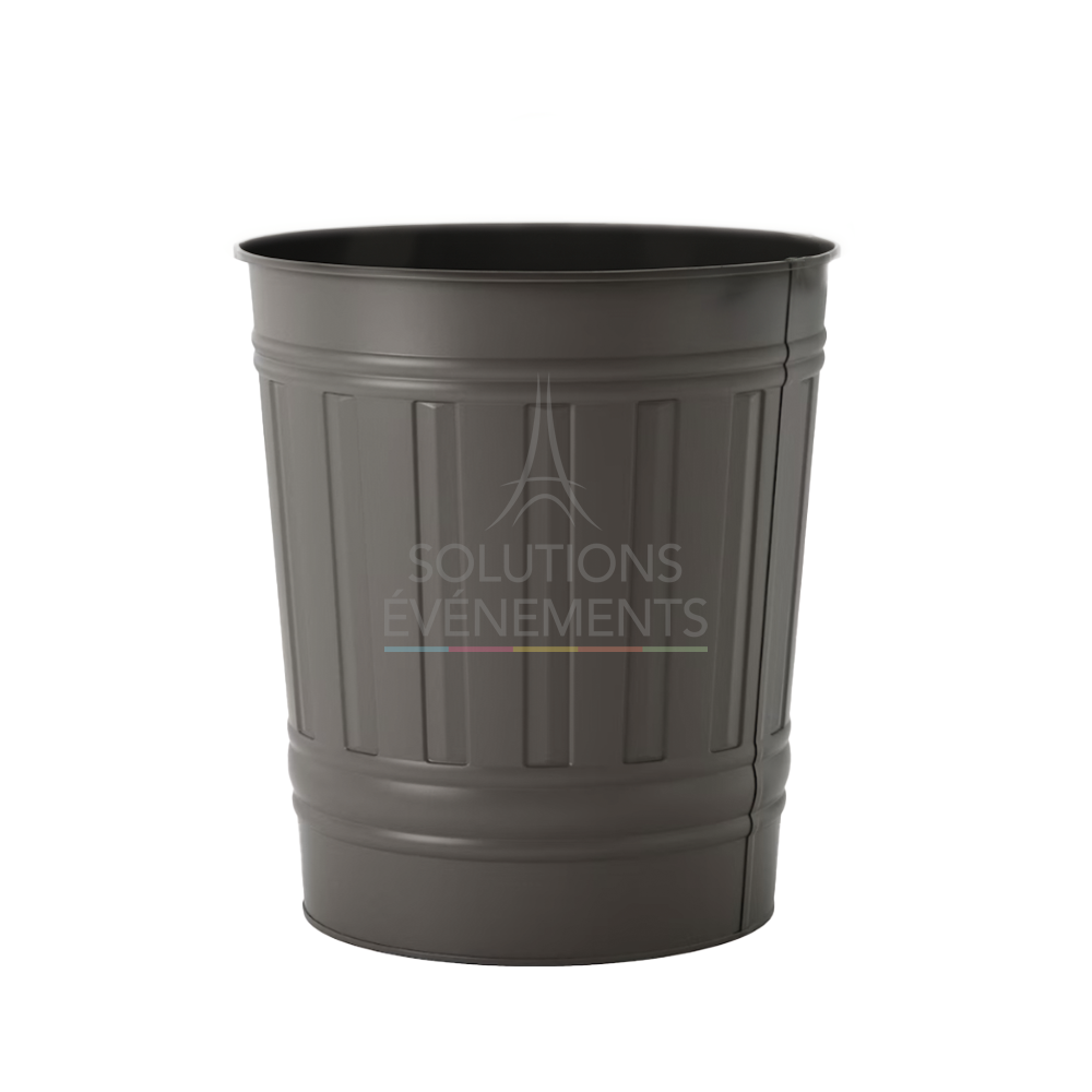 Gray metal waste bin rental