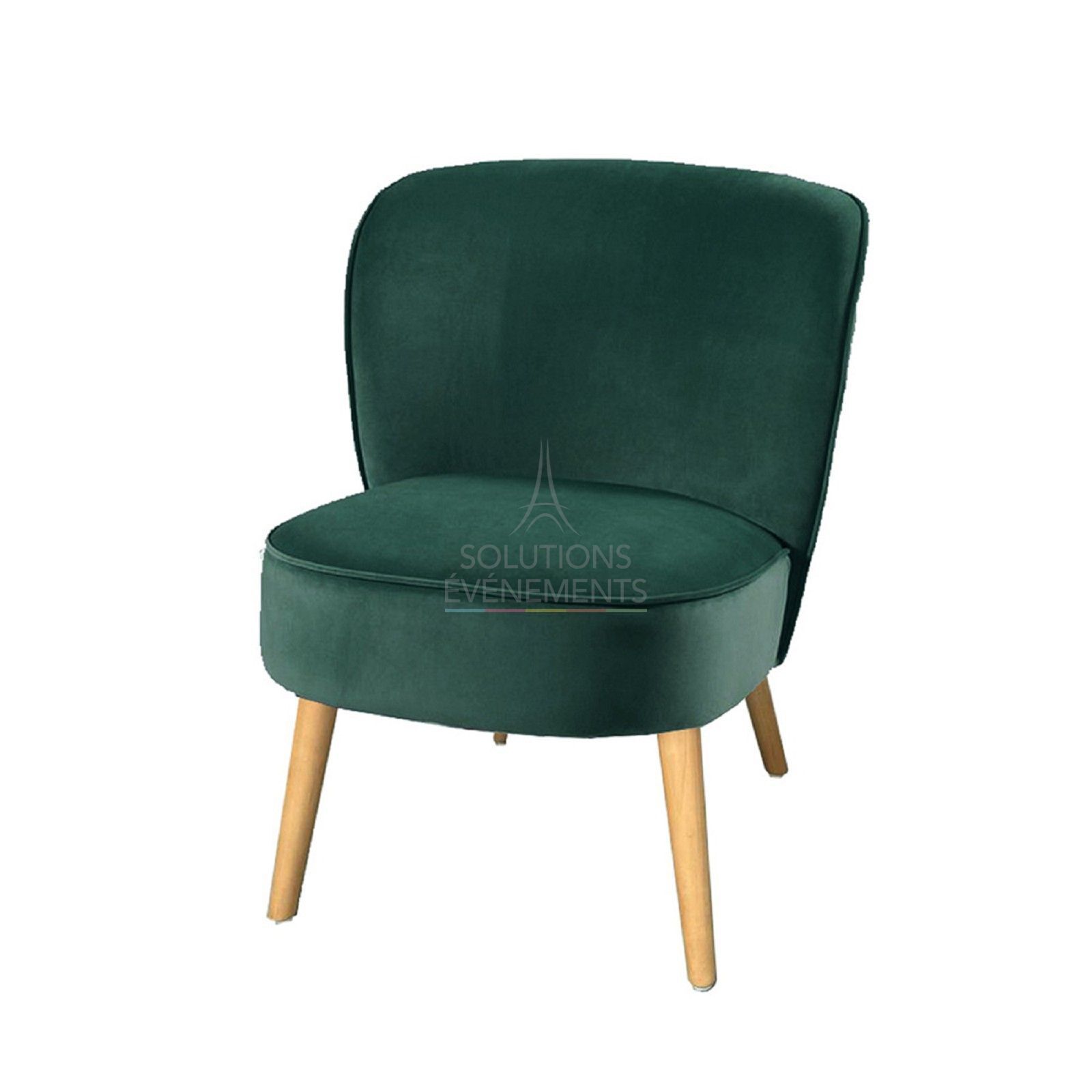 Rental toad armchair in dark green velvet