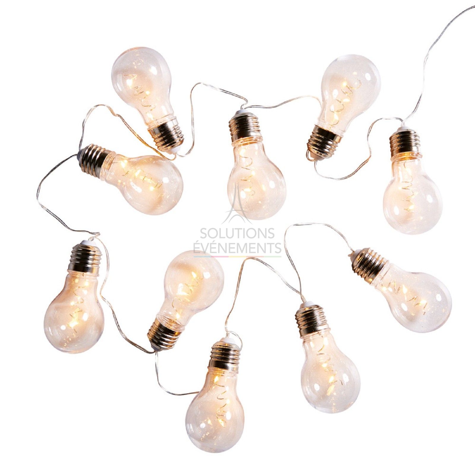 Rental of electric light garland with raw bulbs