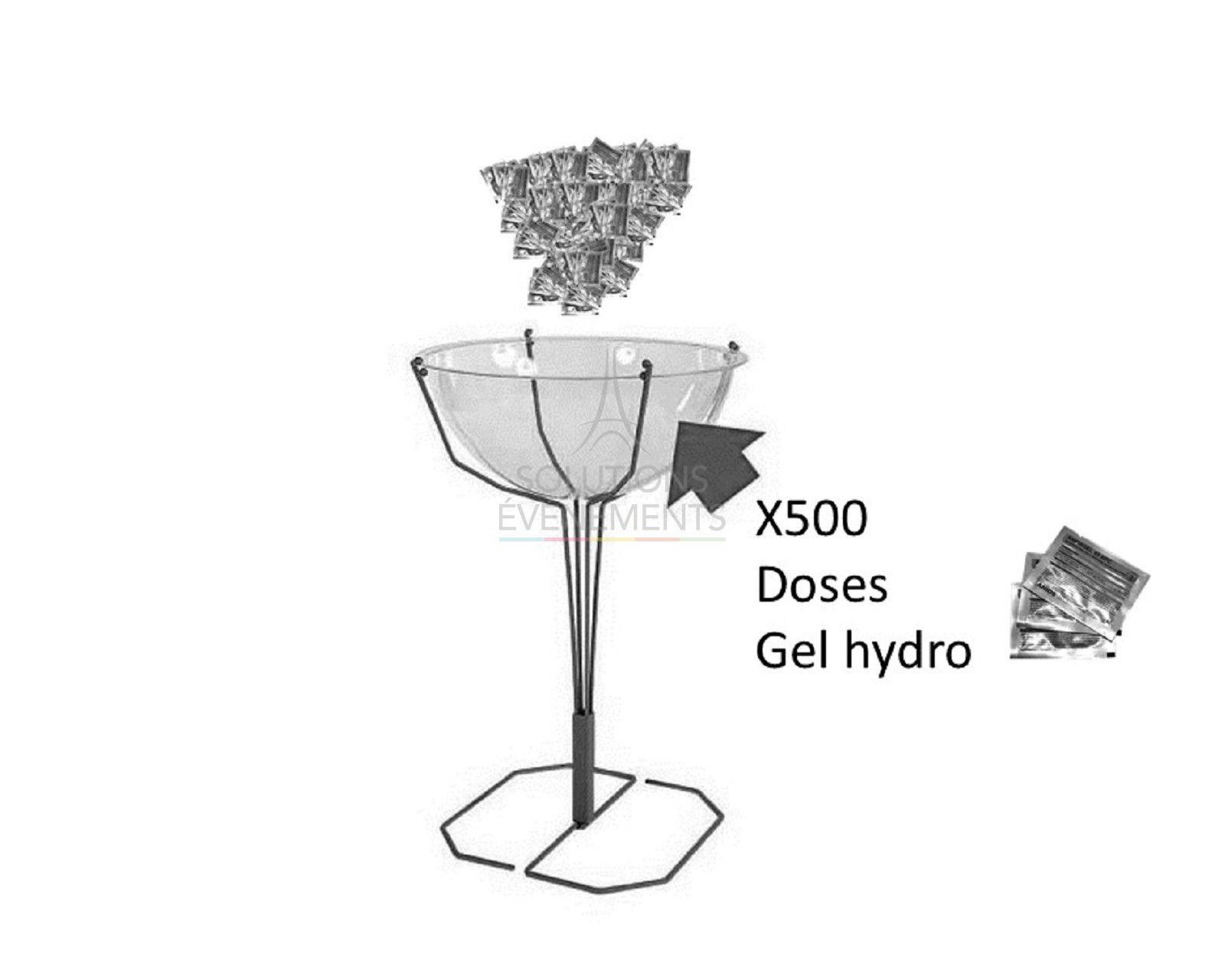 Bin rental containing 500 doses of hydroalcoholic gels