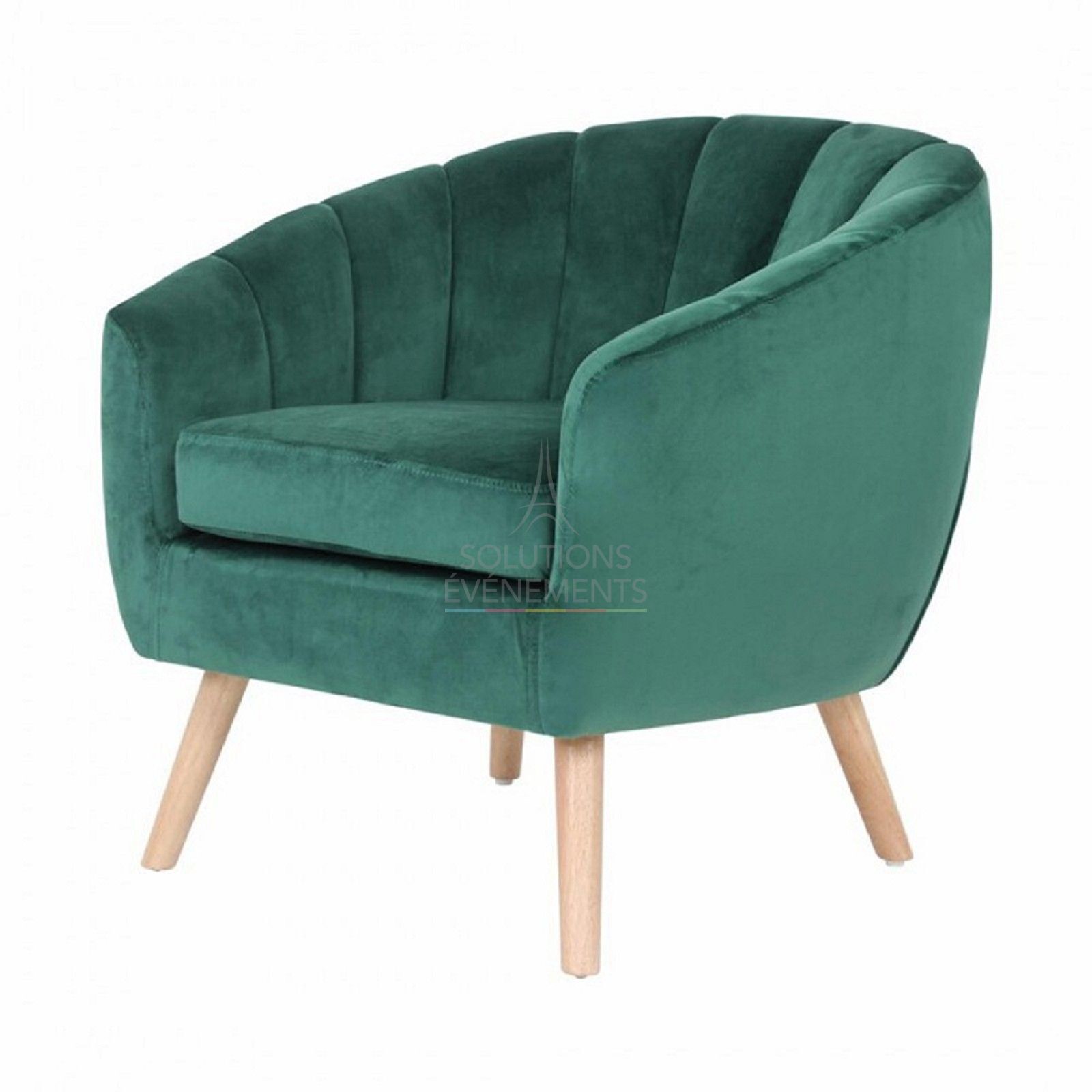 Green velvet armchair rental