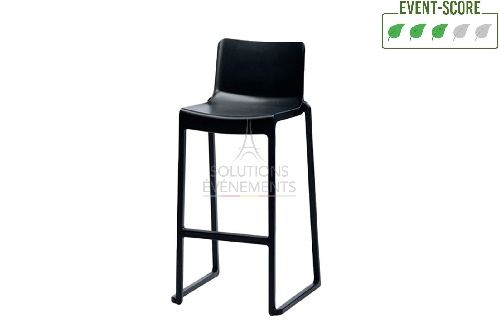 Rental black high chair eco-responsible design