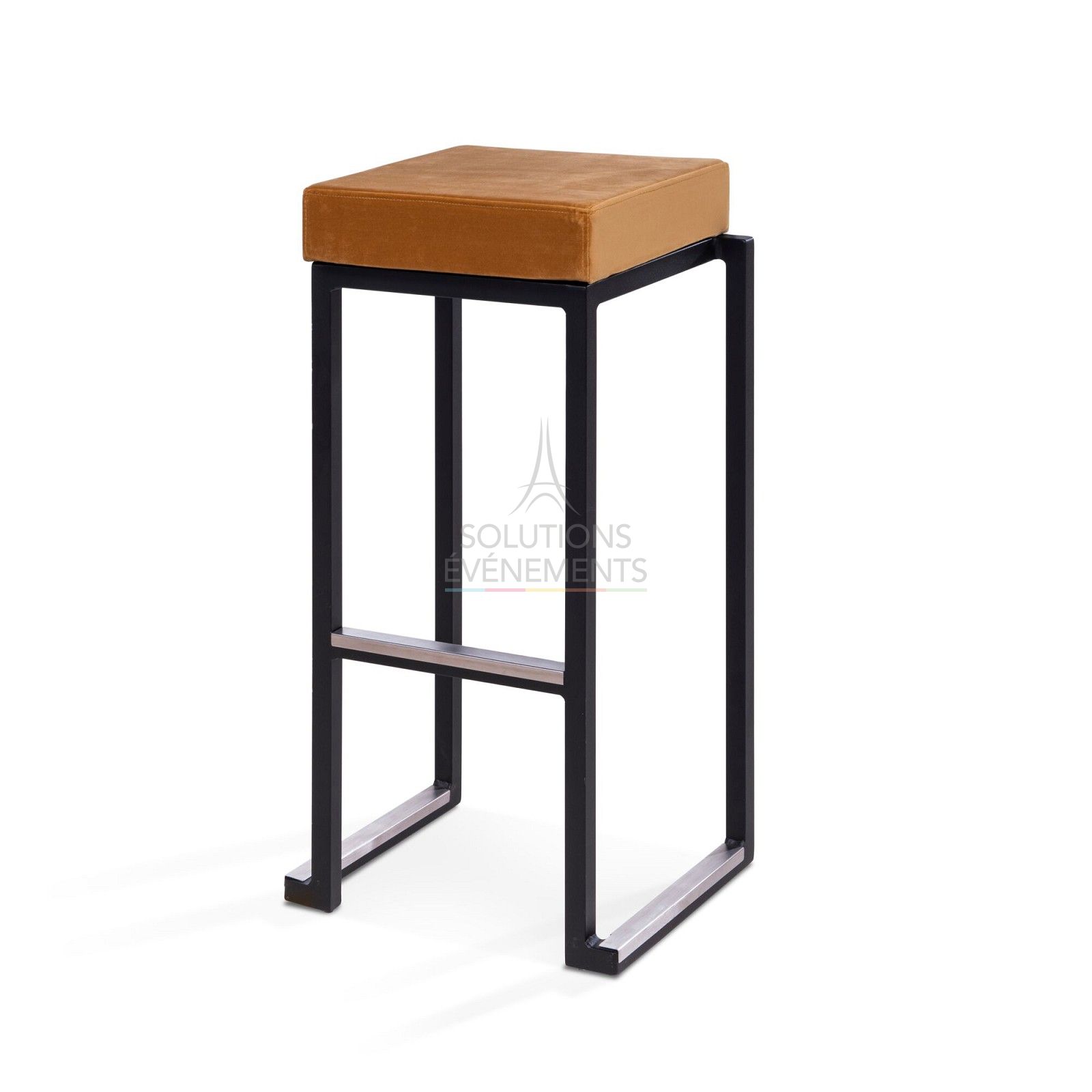 Location de tabouret de bar design lounge avec assise velours