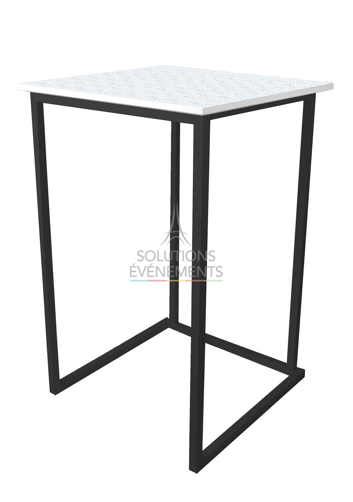 Rental of eco-responsible standing tables with recycled square top