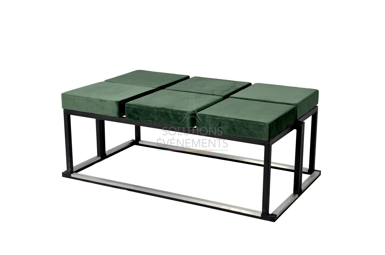 Green velvet design bench rental